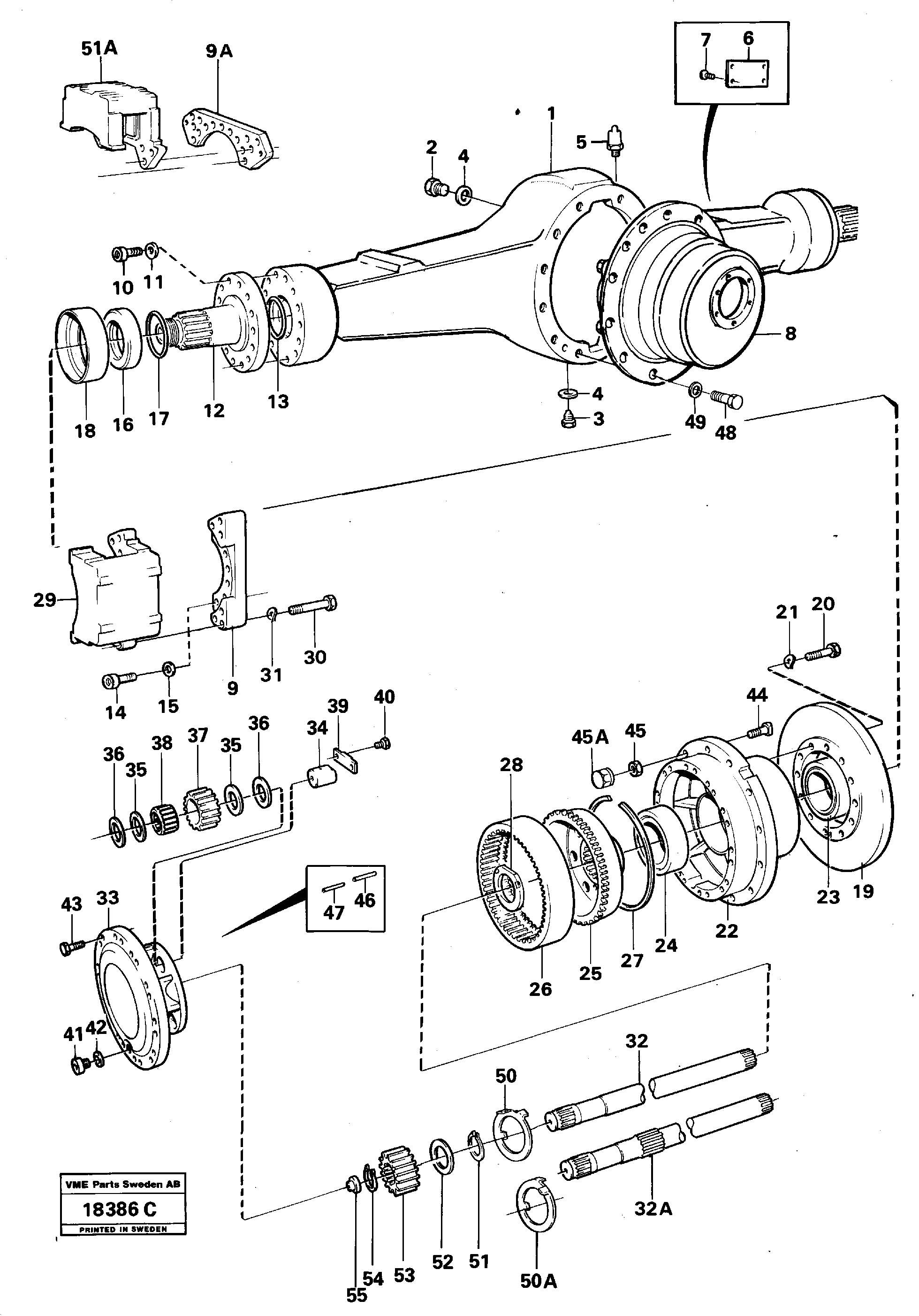 Схема запчастей Volvo L90 - 61503 Planetary axle L90 L90