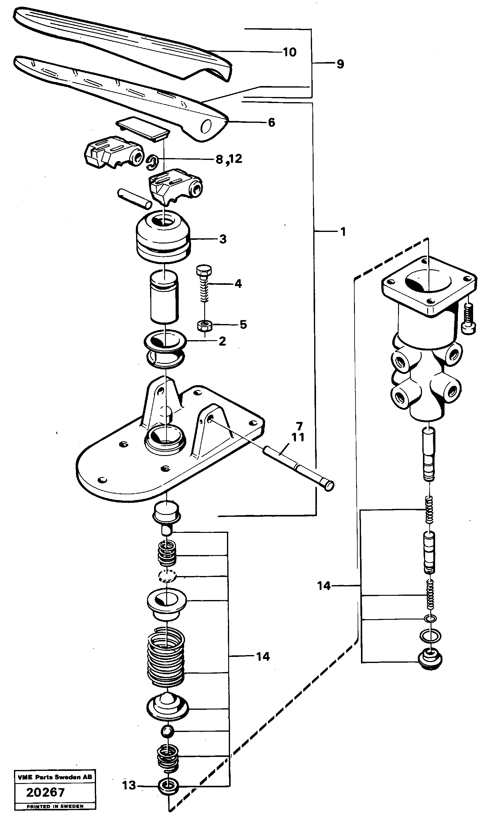 Схема запчастей Volvo L90 - 16061 Footbrake valve L90 L90