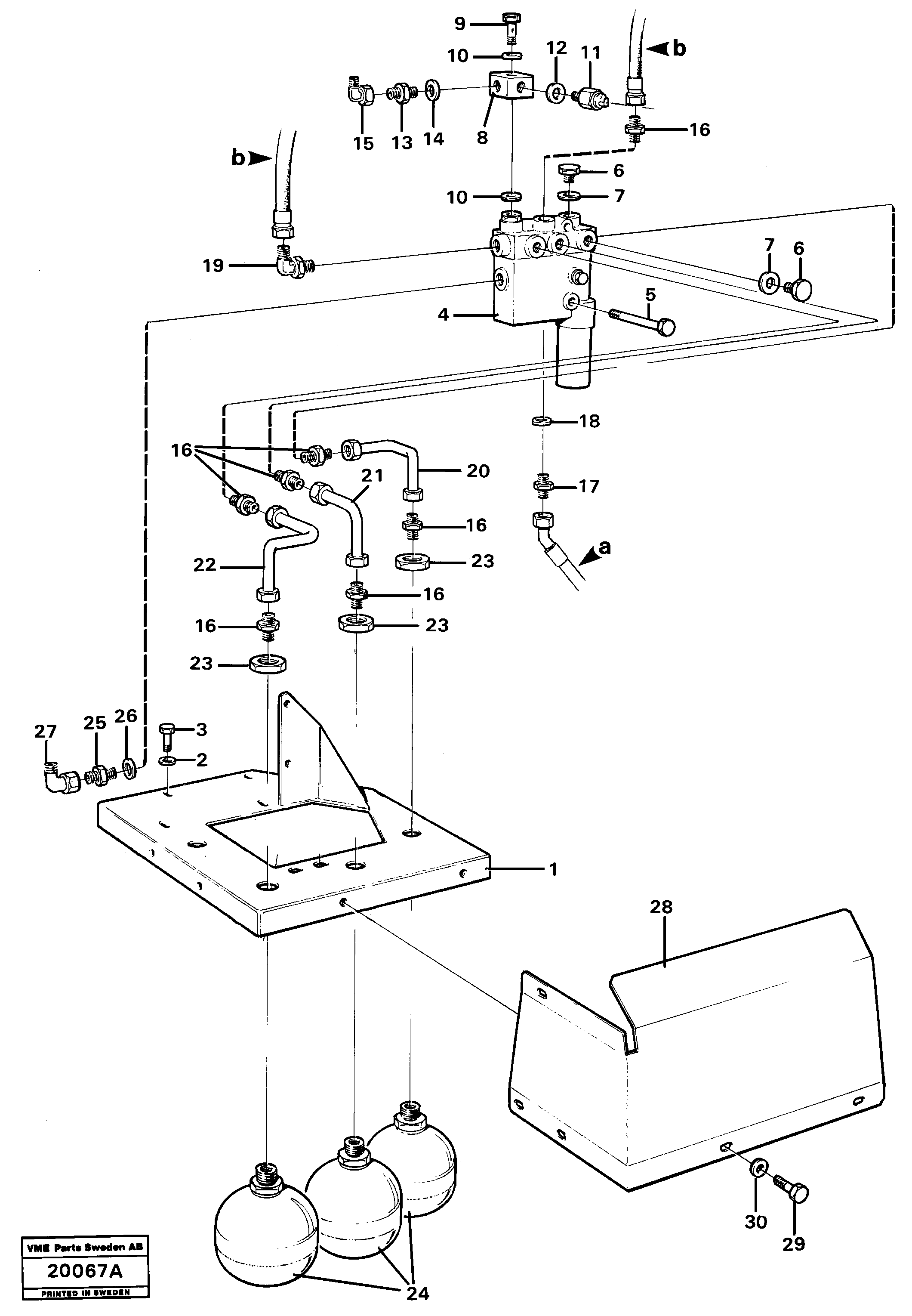 Схема запчастей Volvo L90 - 2766 Relief valve with fitting parts L90 L90