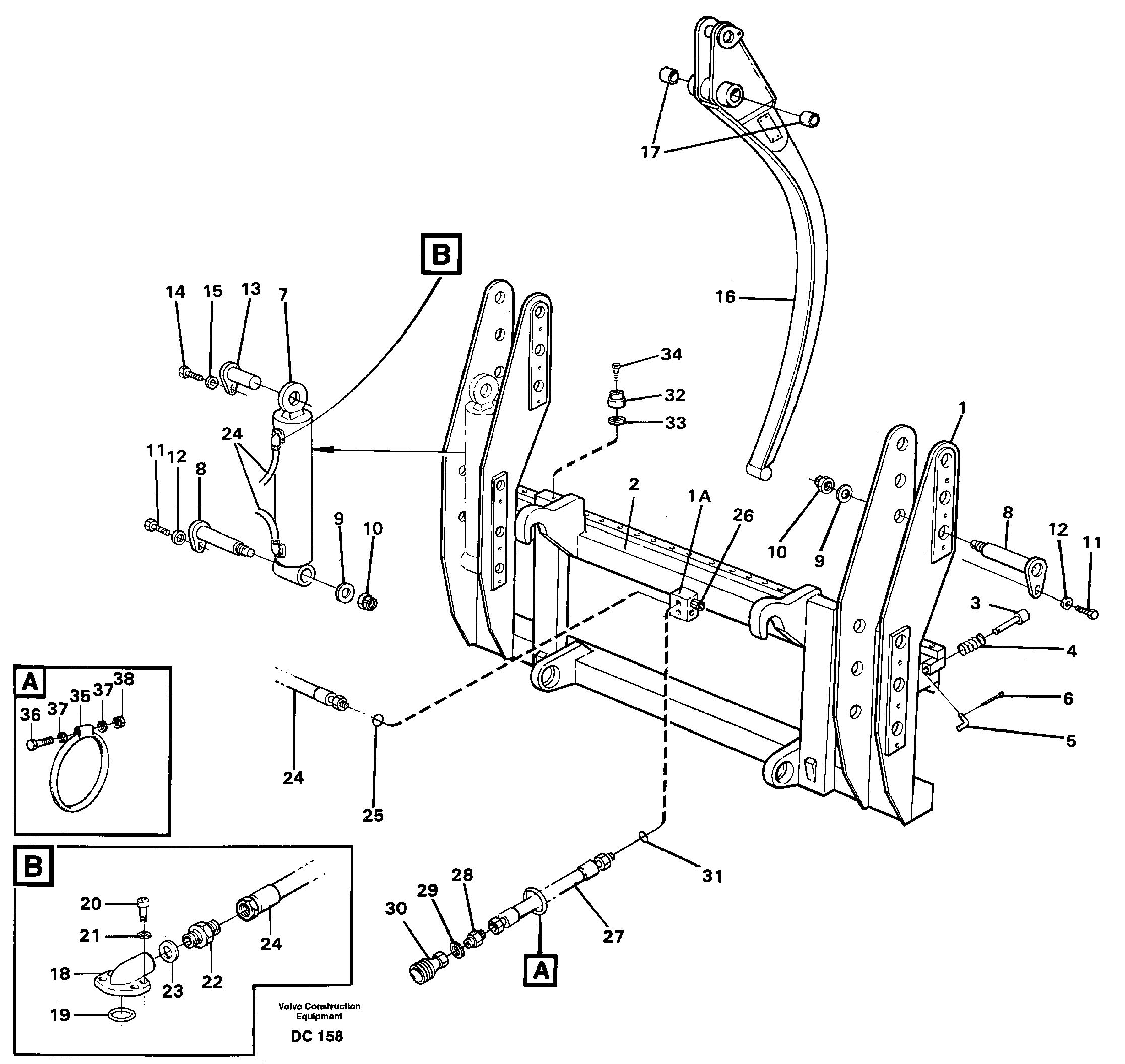 Схема запчастей Volvo L90 - 37752 Combi fork ATTACHMENTS ATTACHMENTS WHEEL LOADERS GEN. - C