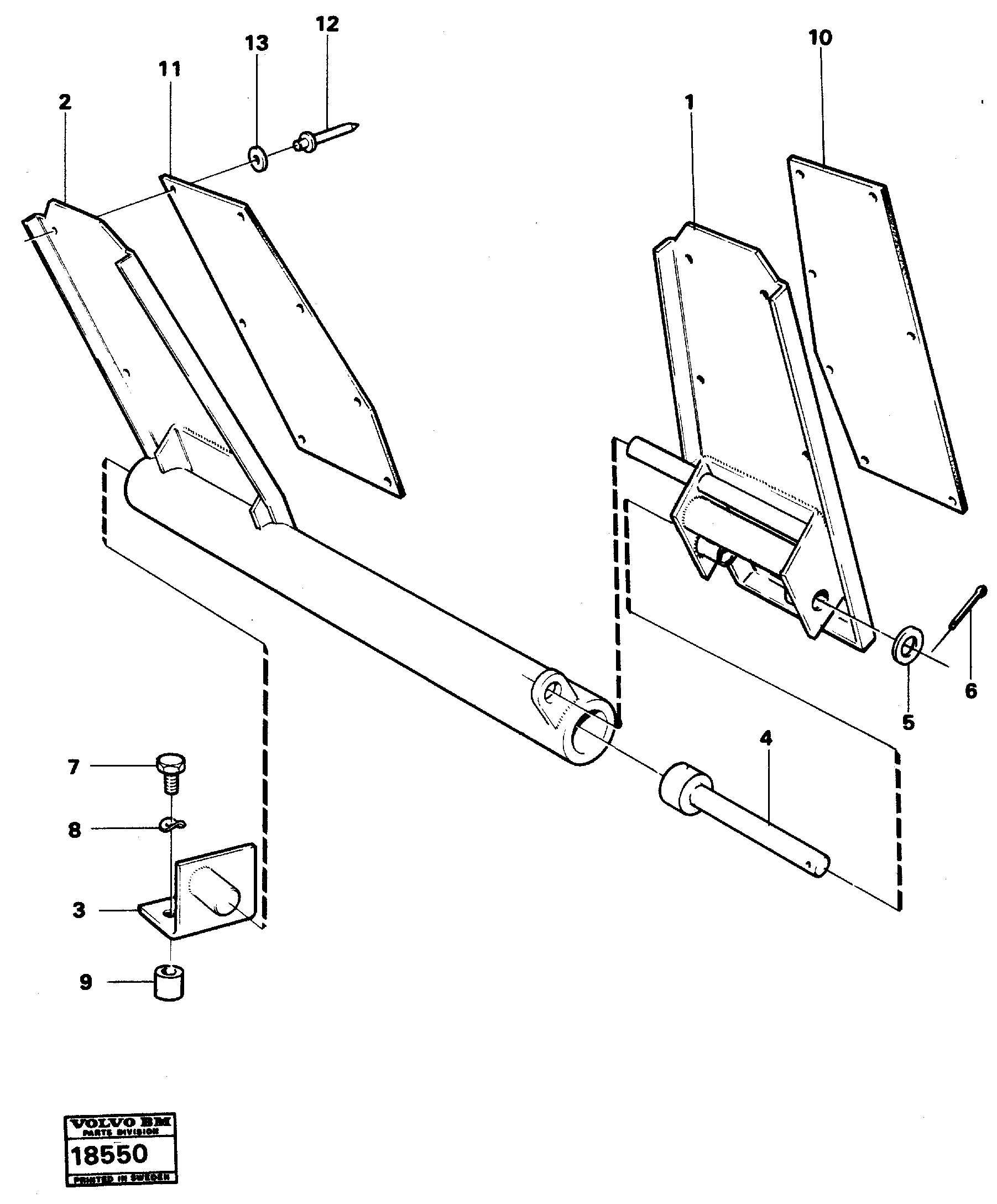 Схема запчастей Volvo L90 - 72189 Double brake pedals L90 L90
