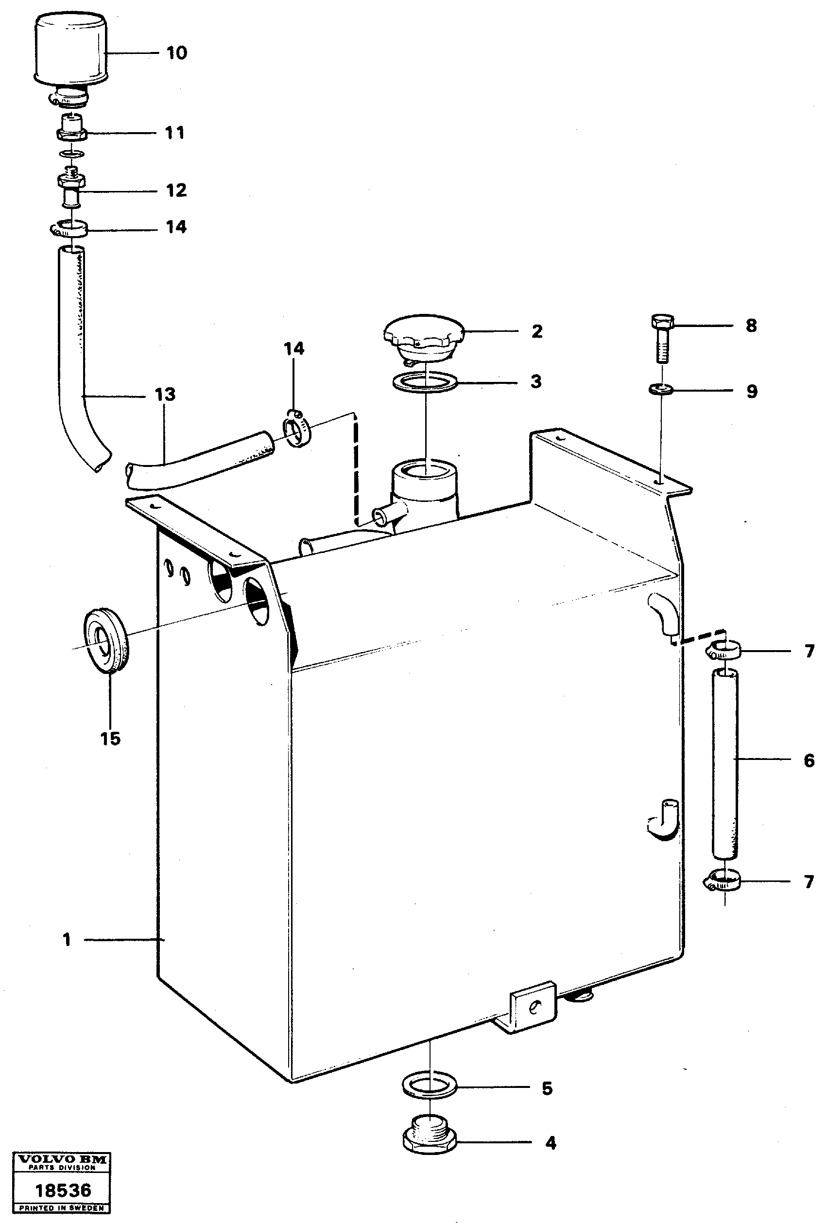 Схема запчастей Volvo L90 - 72746 Tank with fitting parts L90 L90