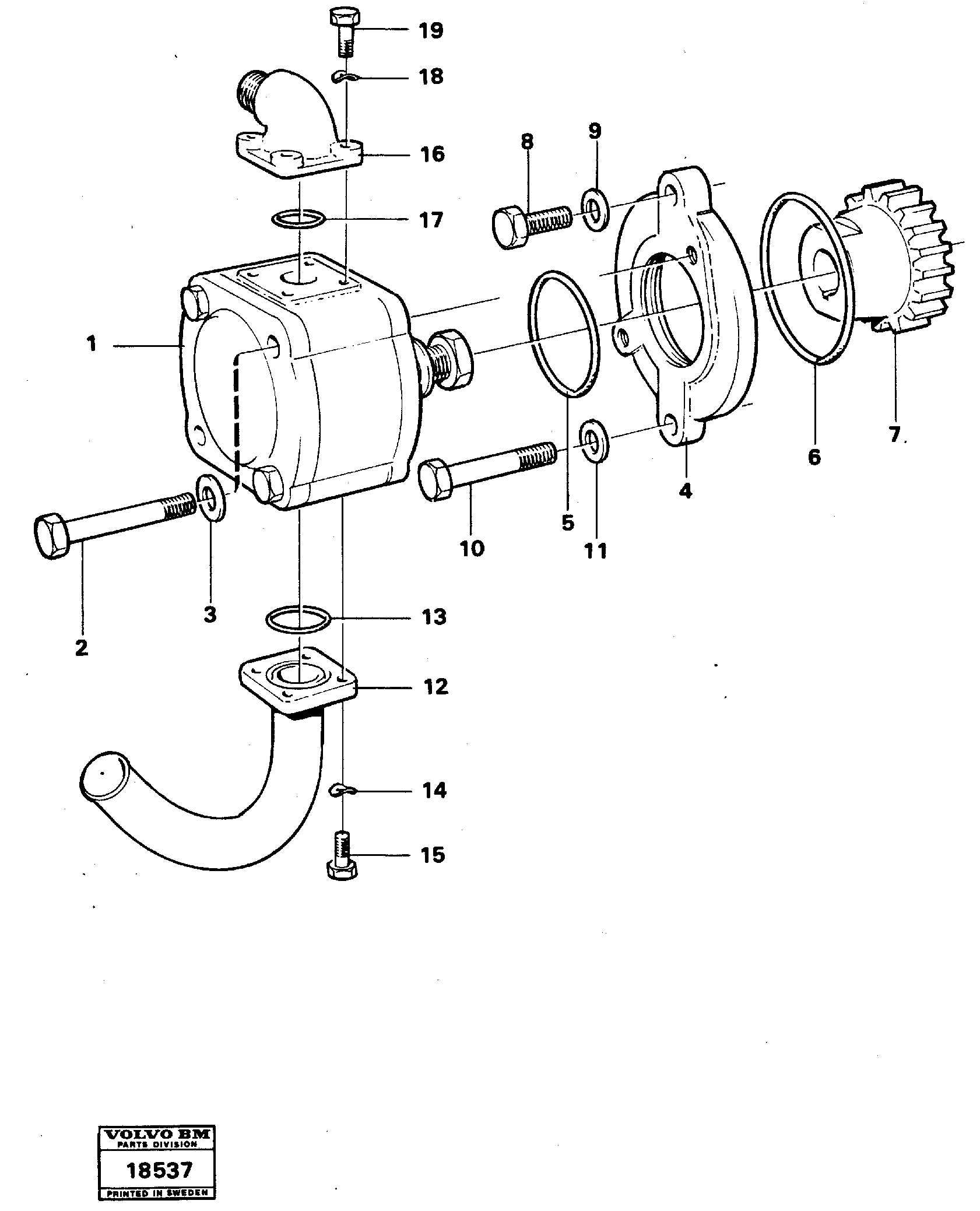 Схема запчастей Volvo L90 - 8403 Pump with mounting L90 L90