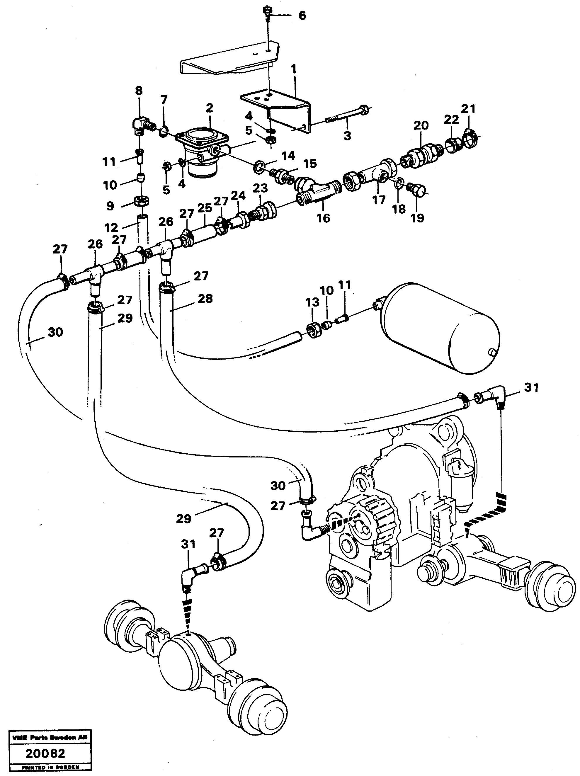 Схема запчастей Volvo L90 - 81650 Air pressurized axels L90 L90