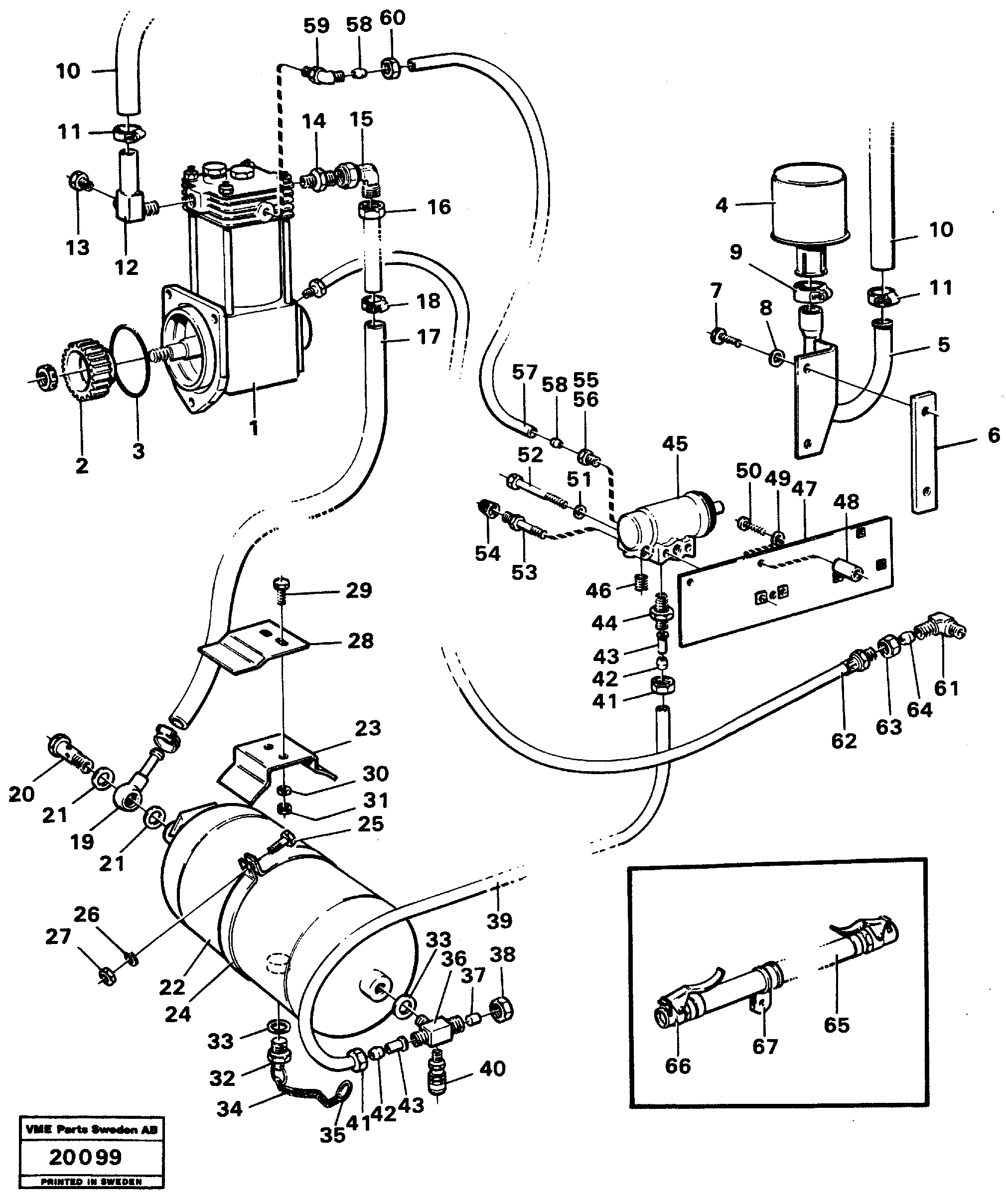 Схема запчастей Volvo L90 - 85823 Air pressure equipment L90 L90