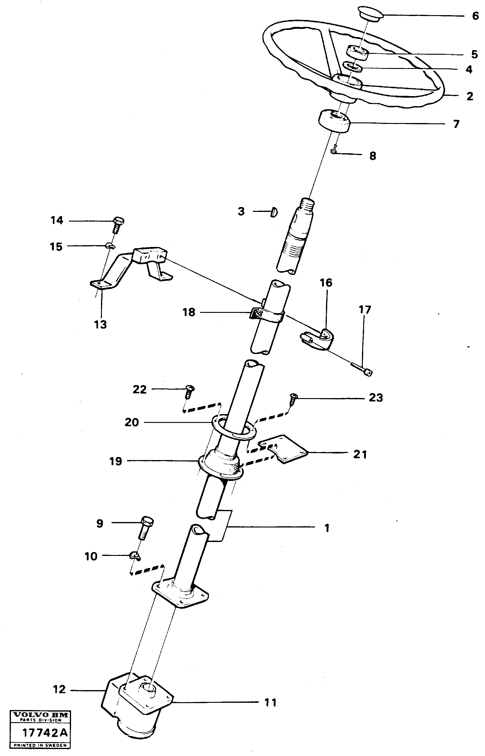 Схема запчастей Volvo L90 - 16069 Steering column with fitting parts L90 L90