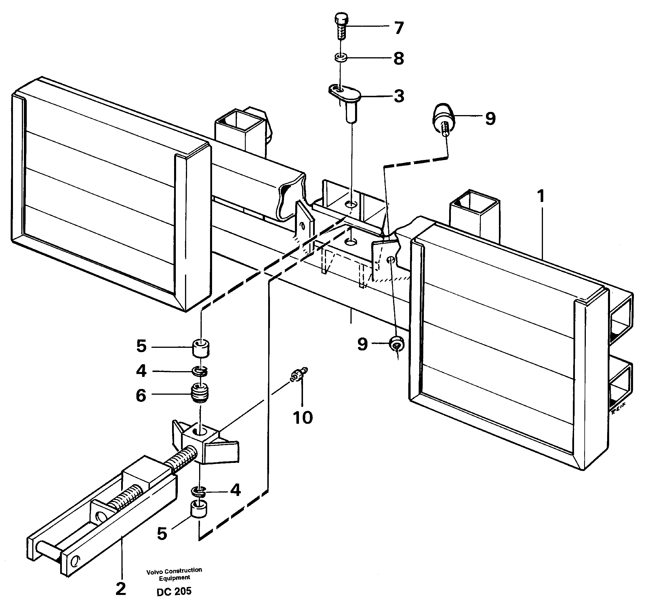 Схема запчастей Volvo L90 - 35830 Shunting device ATTACHMENTS ATTACHMENTS WHEEL LOADERS GEN. - C