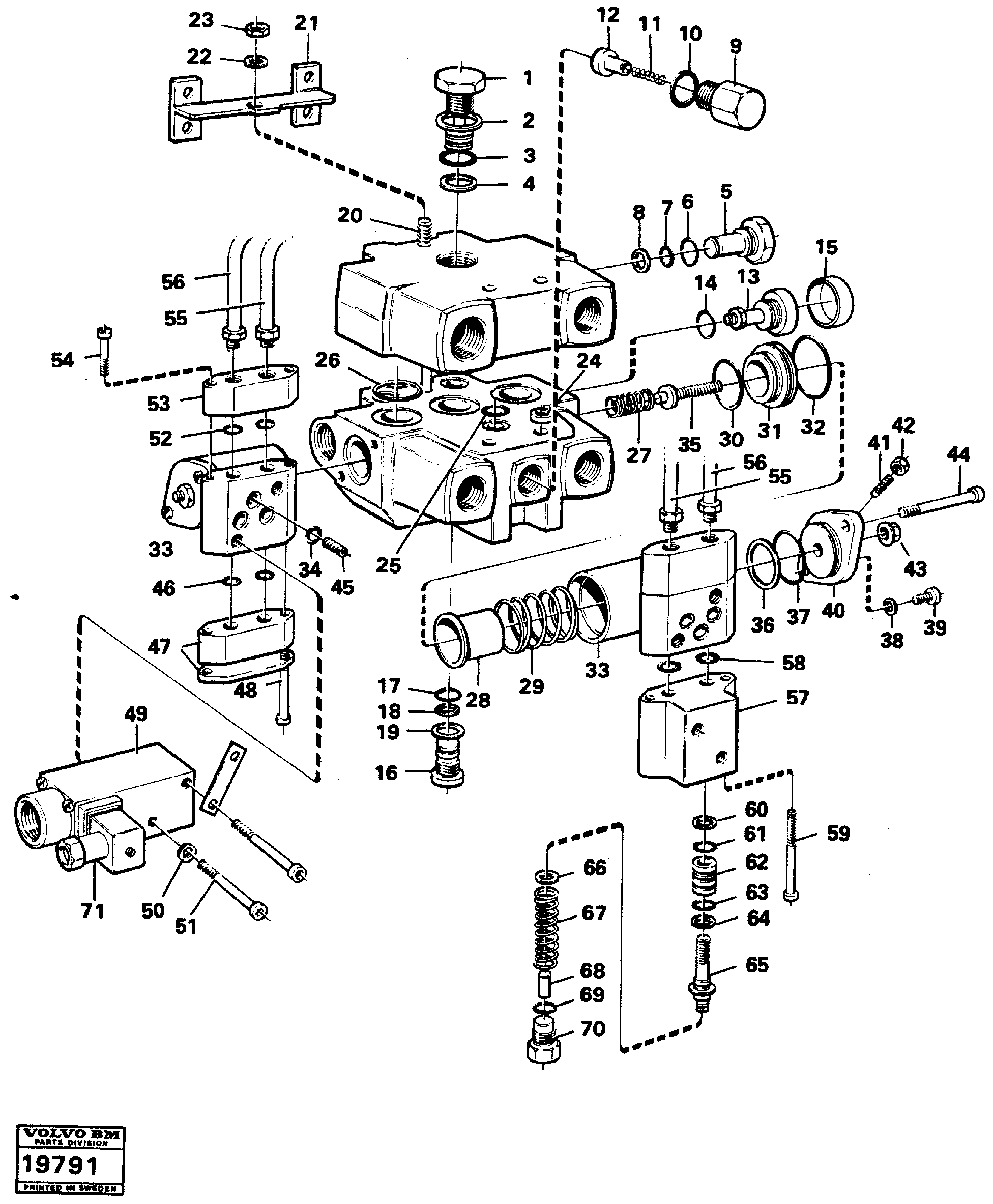 Схема запчастей Volvo L90 - 64171 Control valve, lever steering L90 L90