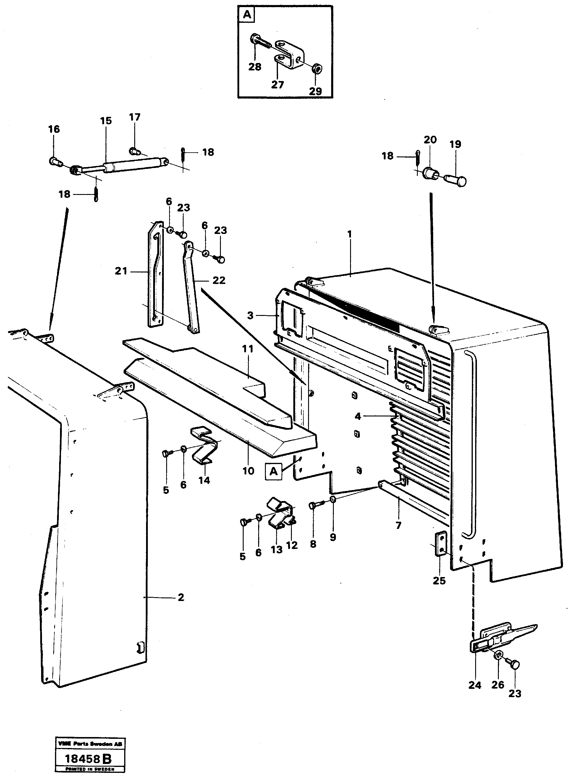 Схема запчастей Volvo L90 - 37066 Radiator casing L90 L90