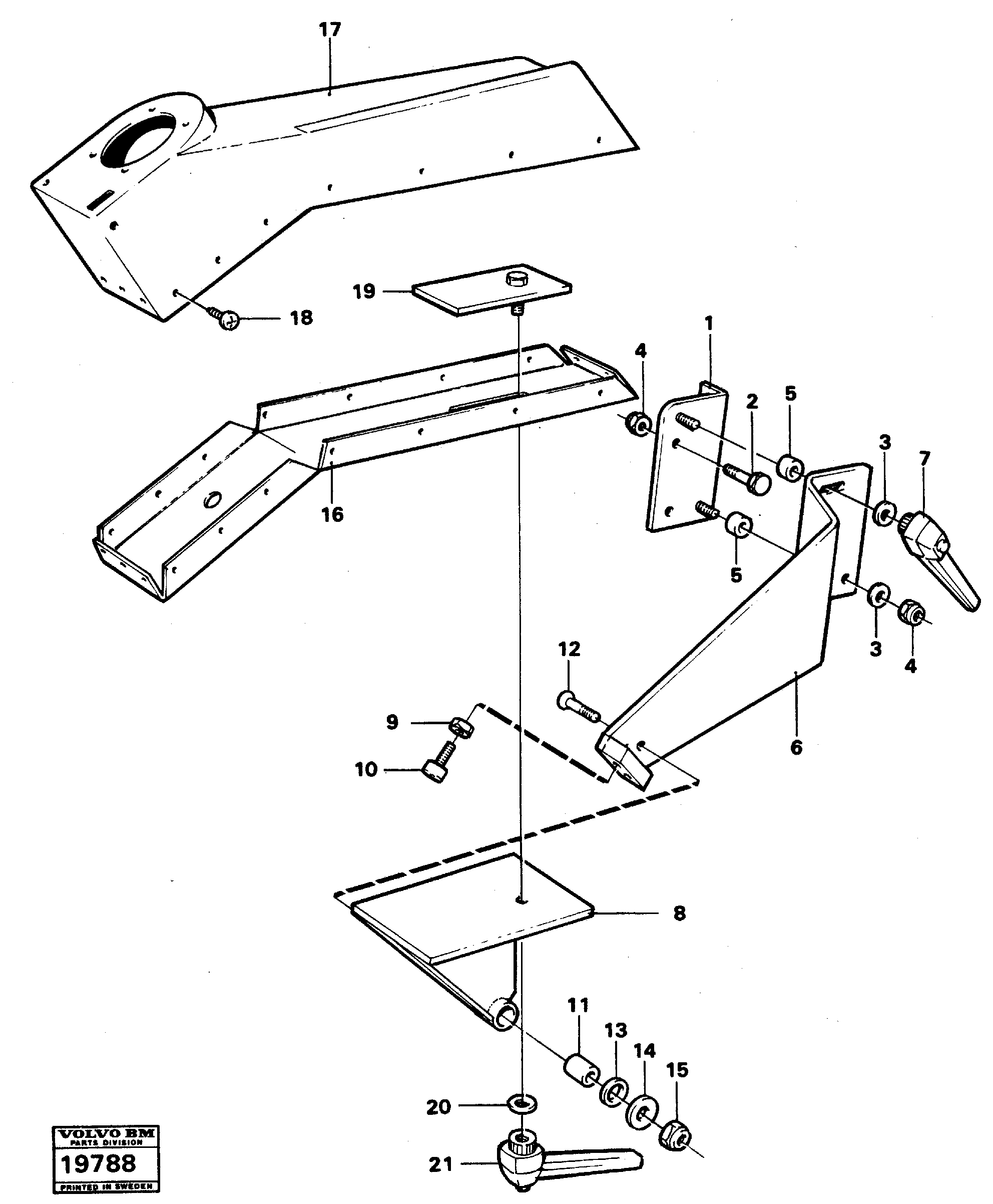 Схема запчастей Volvo L90 - 18998 Foldable arm rest, lever steering L90 L90