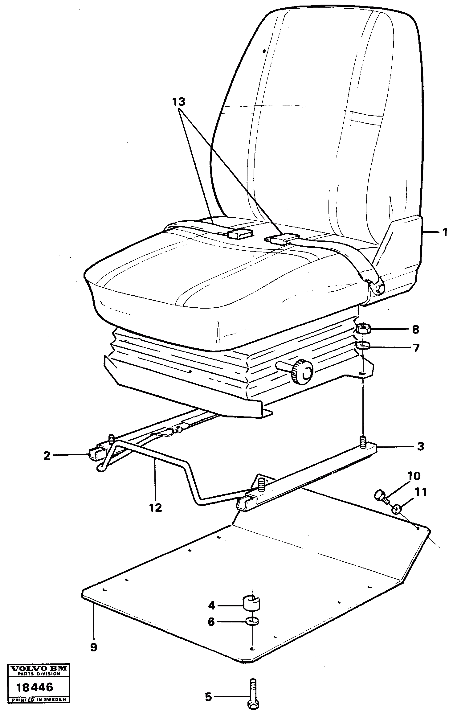 Схема запчастей Volvo L90 - 2771 Drivers seat mounting L90 L90