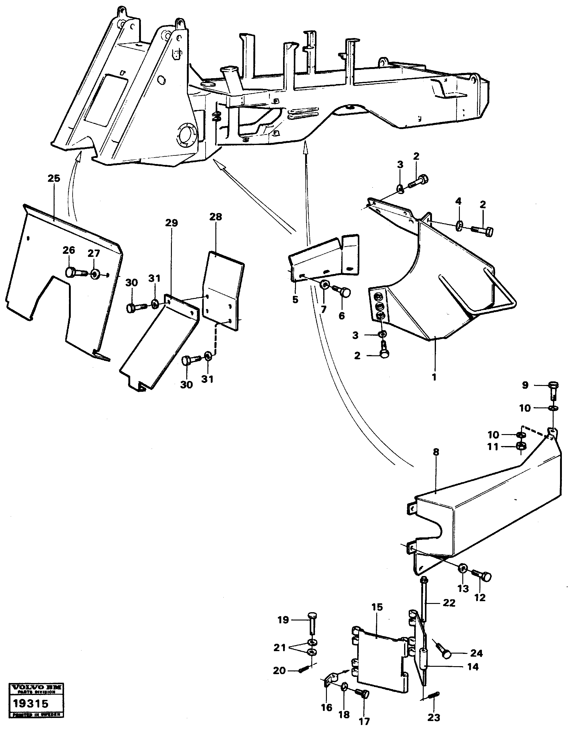 Схема запчастей Volvo L90 - 1937 Protecting plates L90 L90