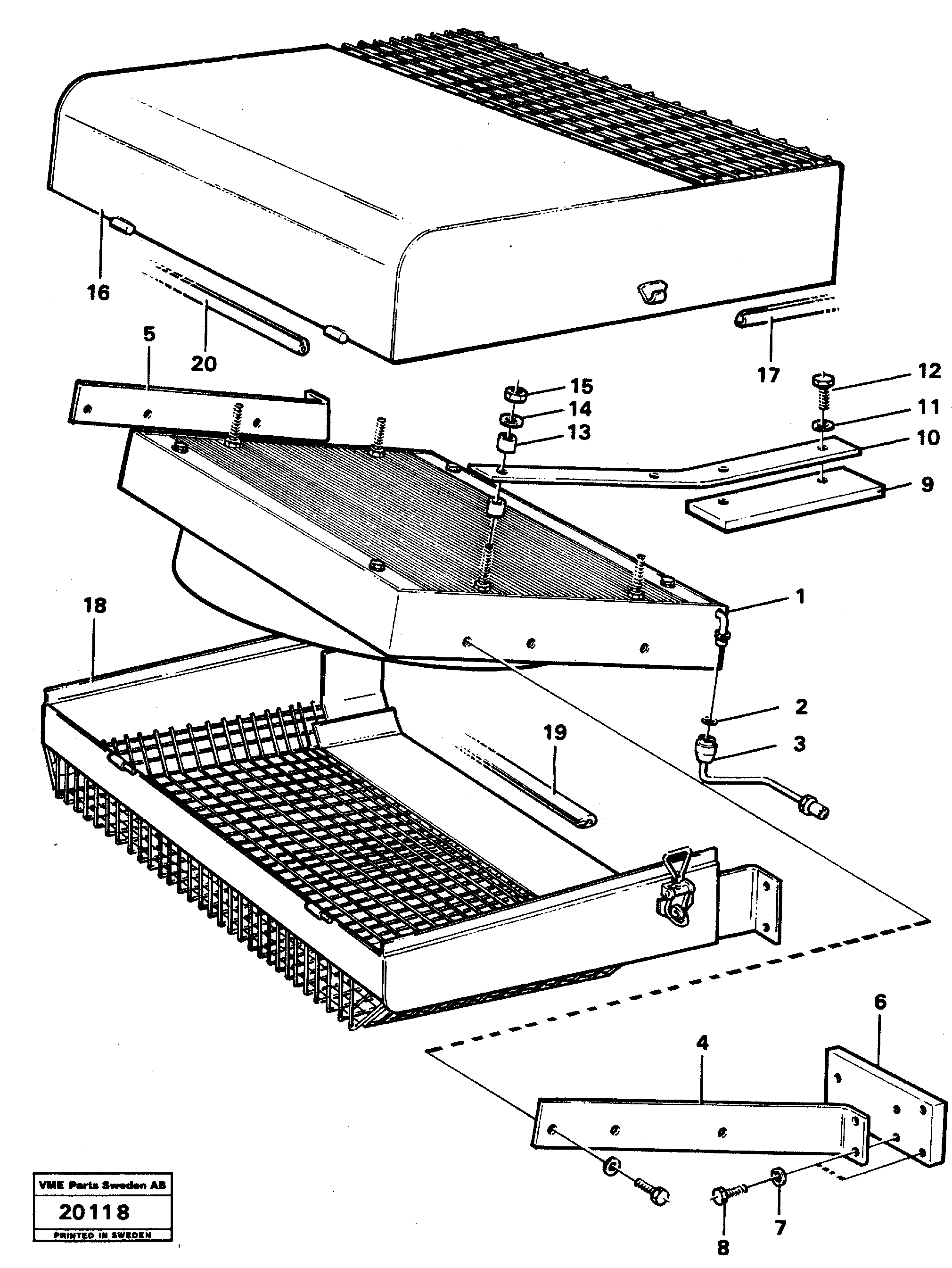 Схема запчастей Volvo L90 - 36867 Condenser with fitting parts L90 L90