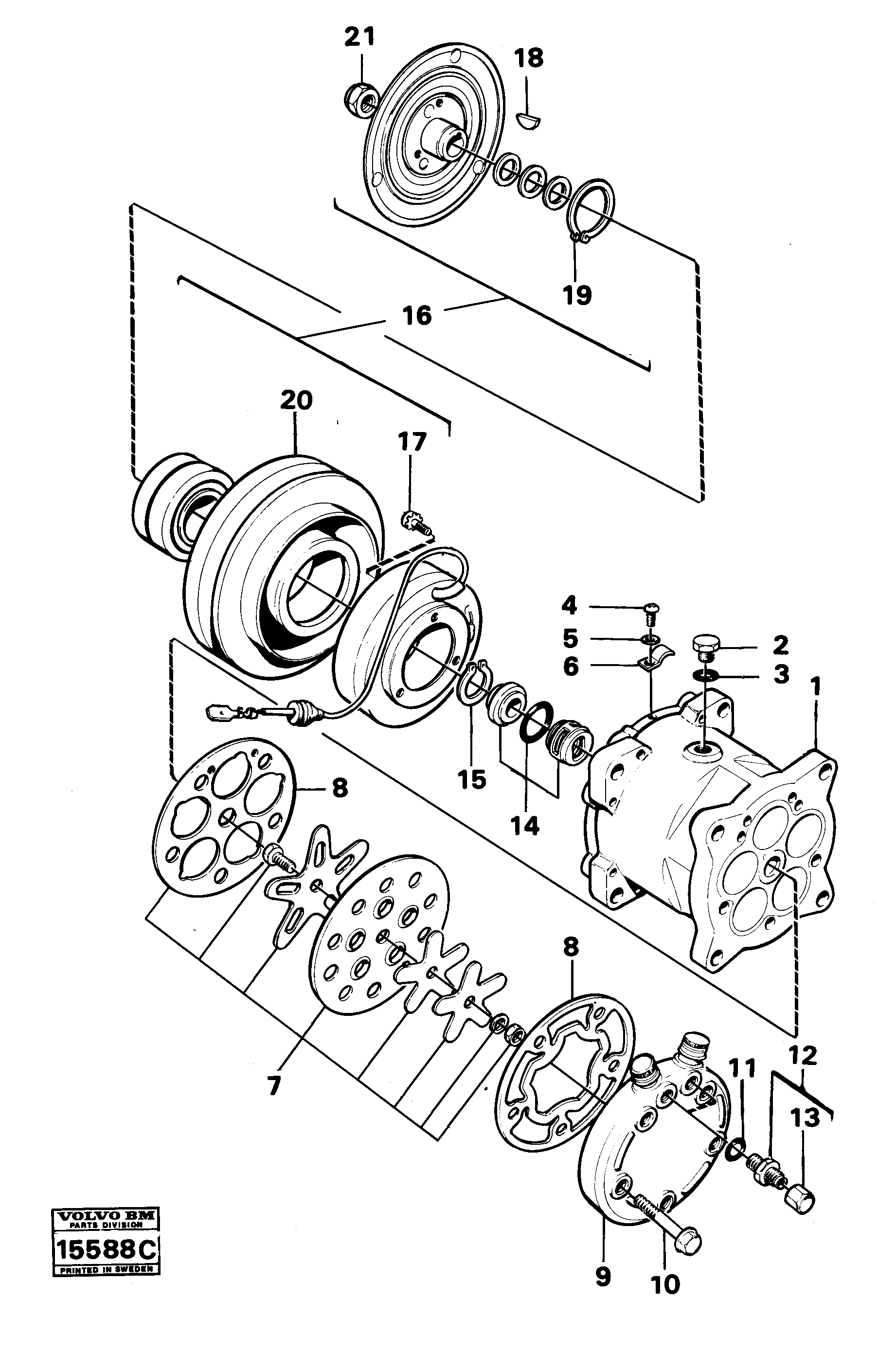 Схема запчастей Volvo L90 - 47890 Air compressor L90 L90