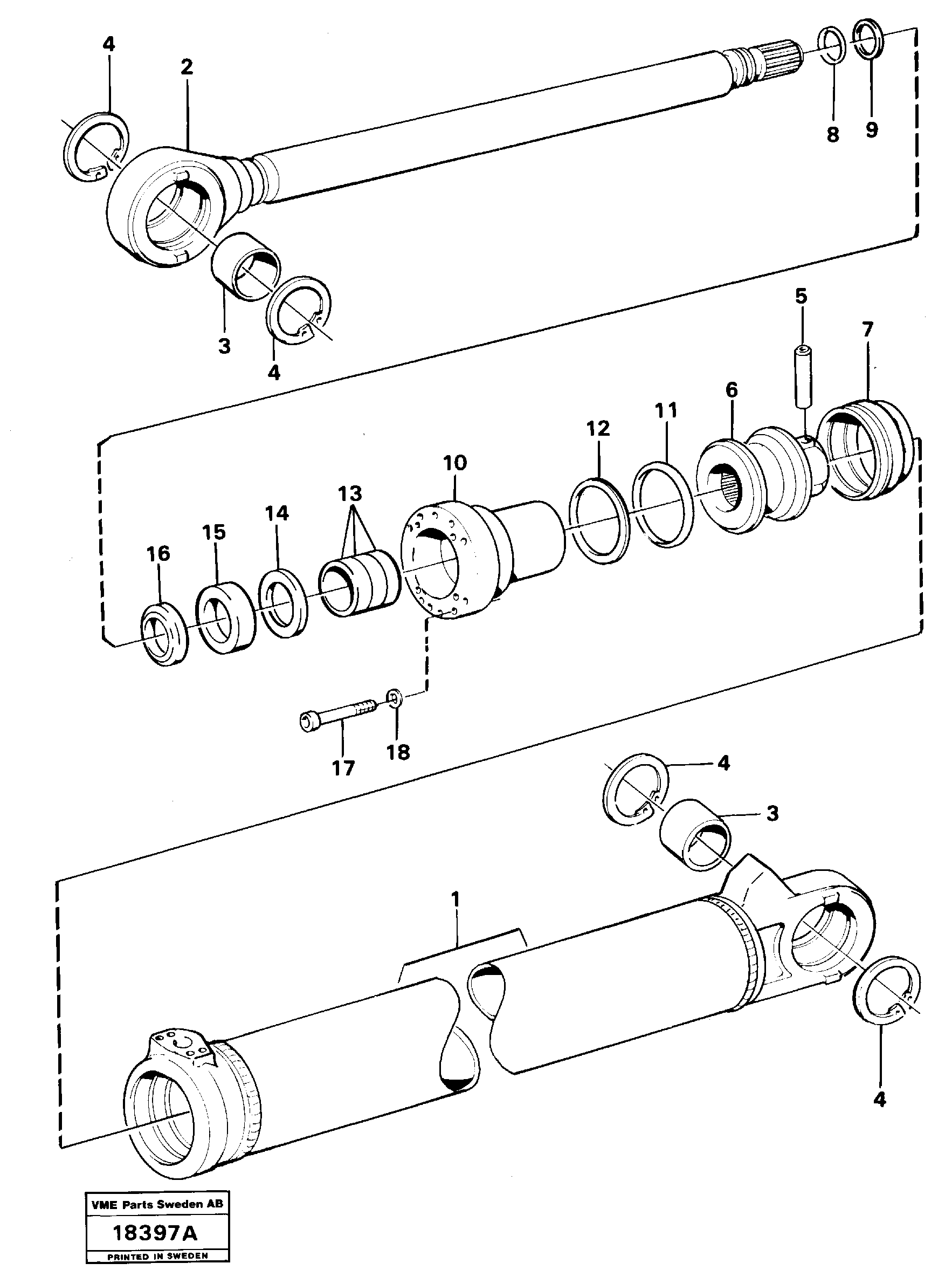 Схема запчастей Volvo L90 - 1438 Hydraulic cylinder, tilting L90 L90