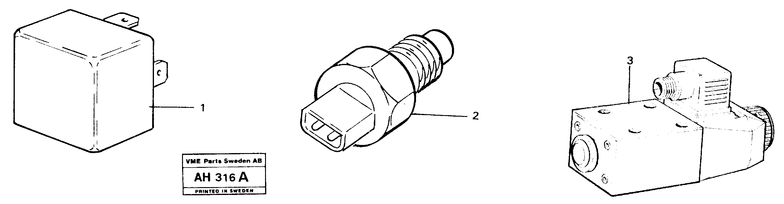 Схема запчастей Volvo L90B - 96876 Relays, sensors and solenoid valves Reference list L90B VOLVO BM VOLVO BM L90B