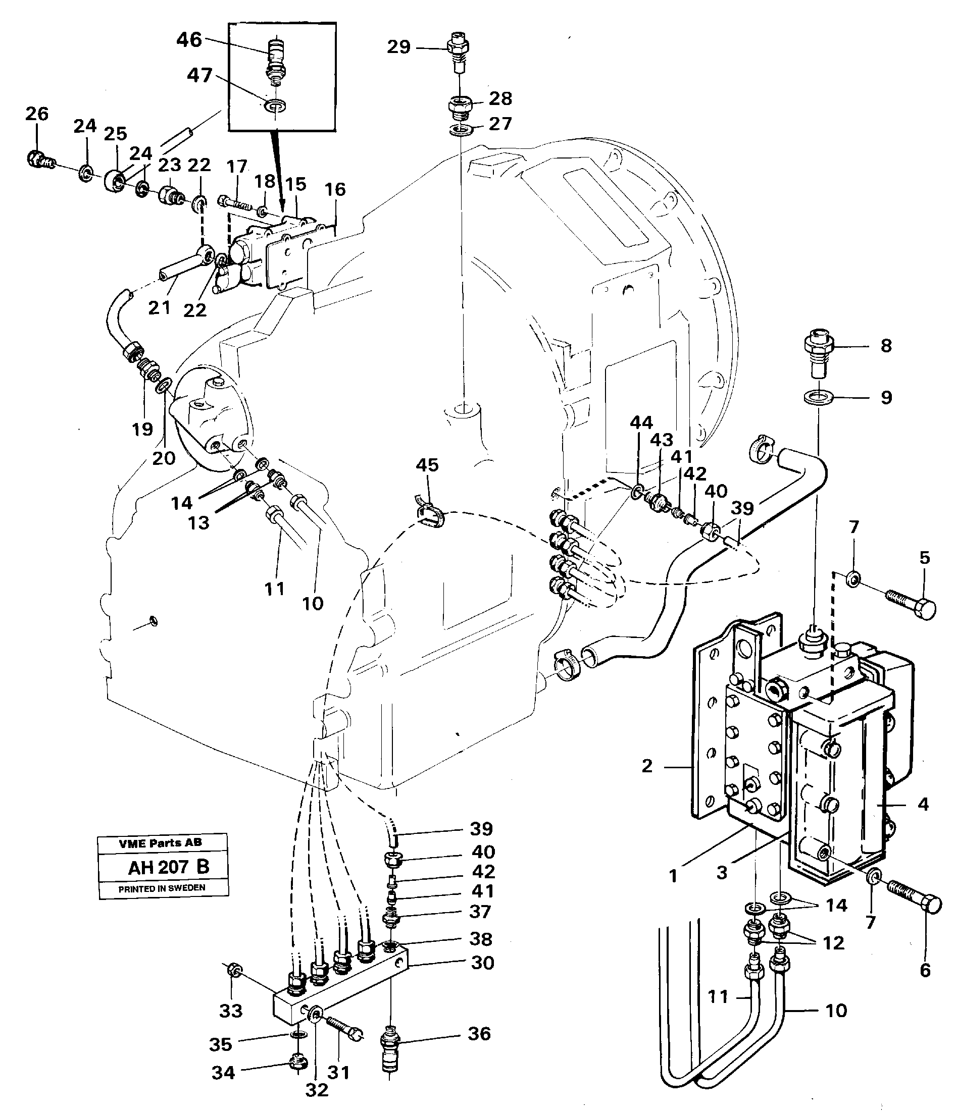 Схема запчастей Volvo L90B - 91669 Hydraulic lines and valve L90B VOLVO BM VOLVO BM L90B