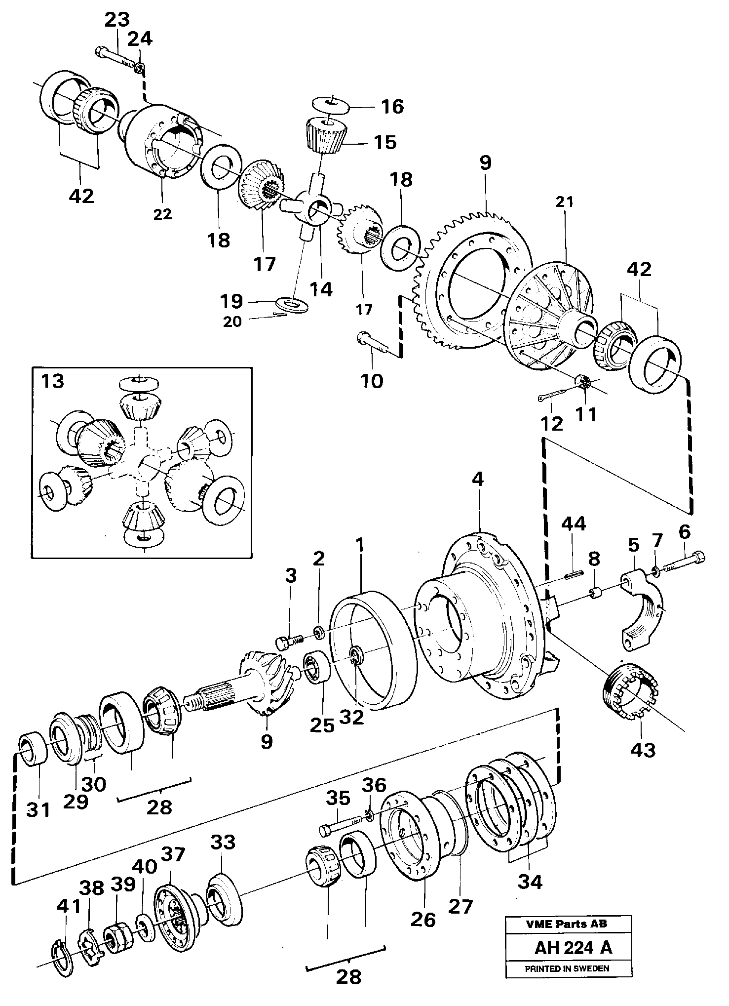 Схема запчастей Volvo L90B - 104034 Главная передача L90B VOLVO BM VOLVO BM L90B