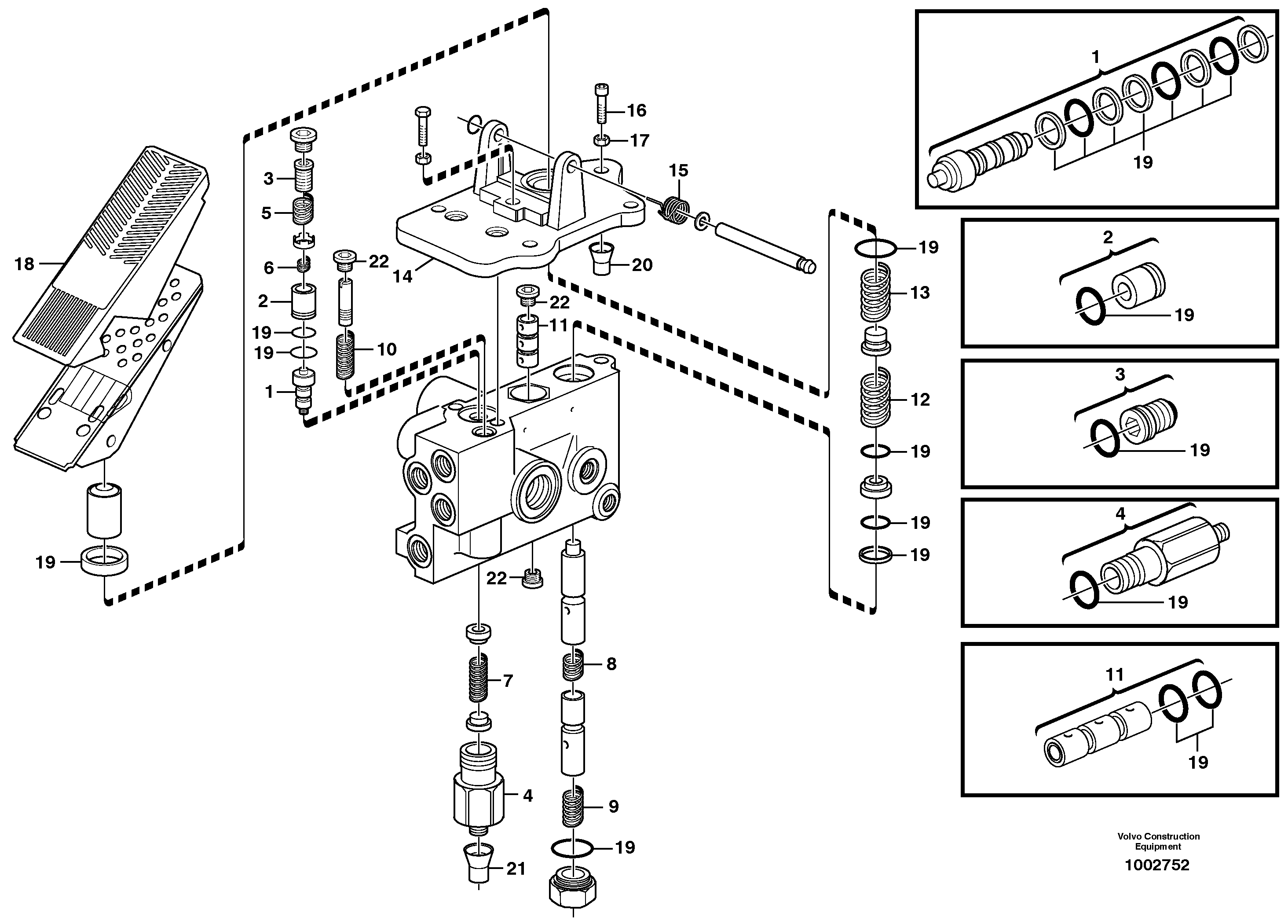 Схема запчастей Volvo L90B - 63393 Footbrake valve L90B VOLVO BM VOLVO BM L90B