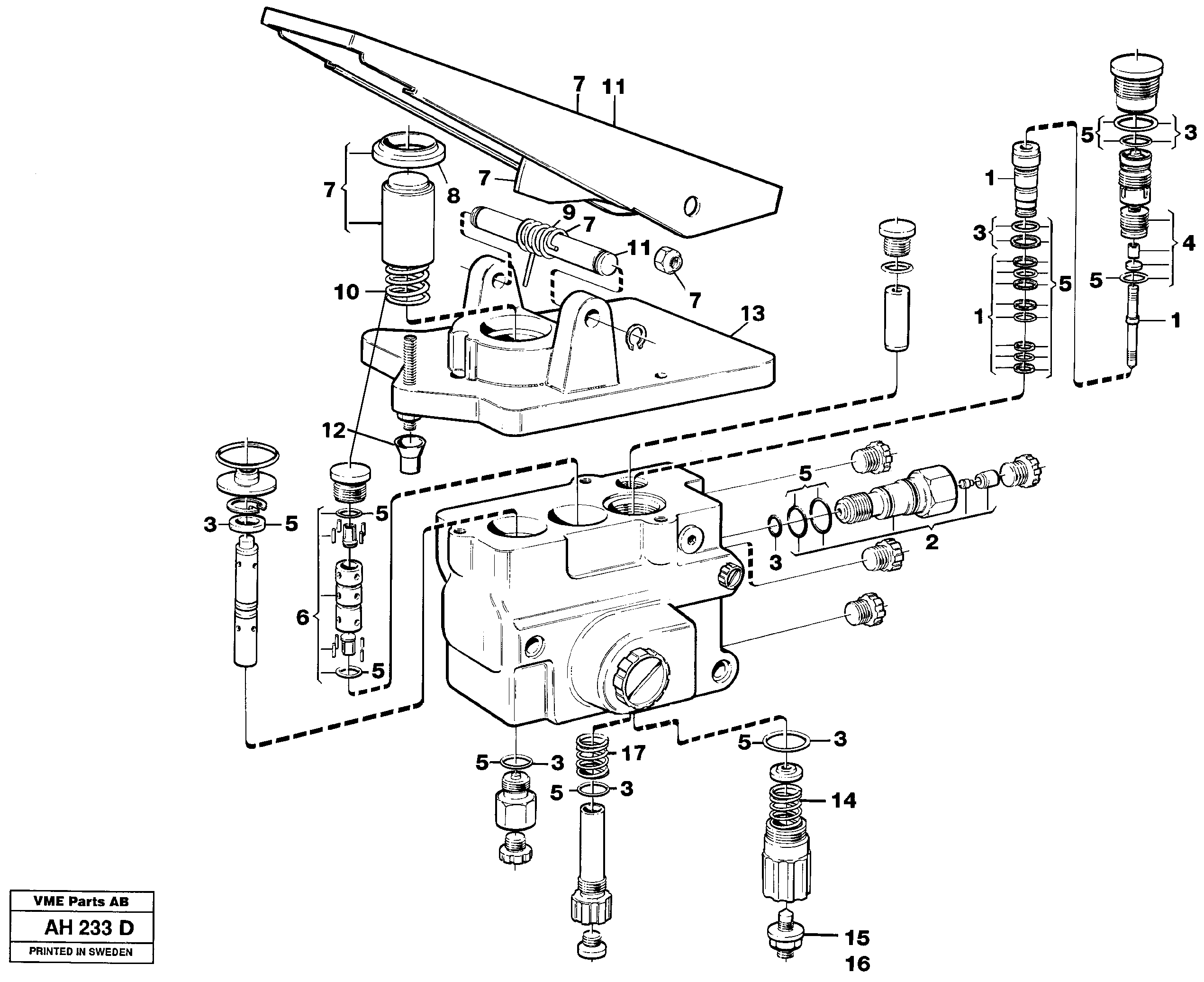 Схема запчастей Volvo L90B - 98732 Footbrake valve L90B VOLVO BM VOLVO BM L90B