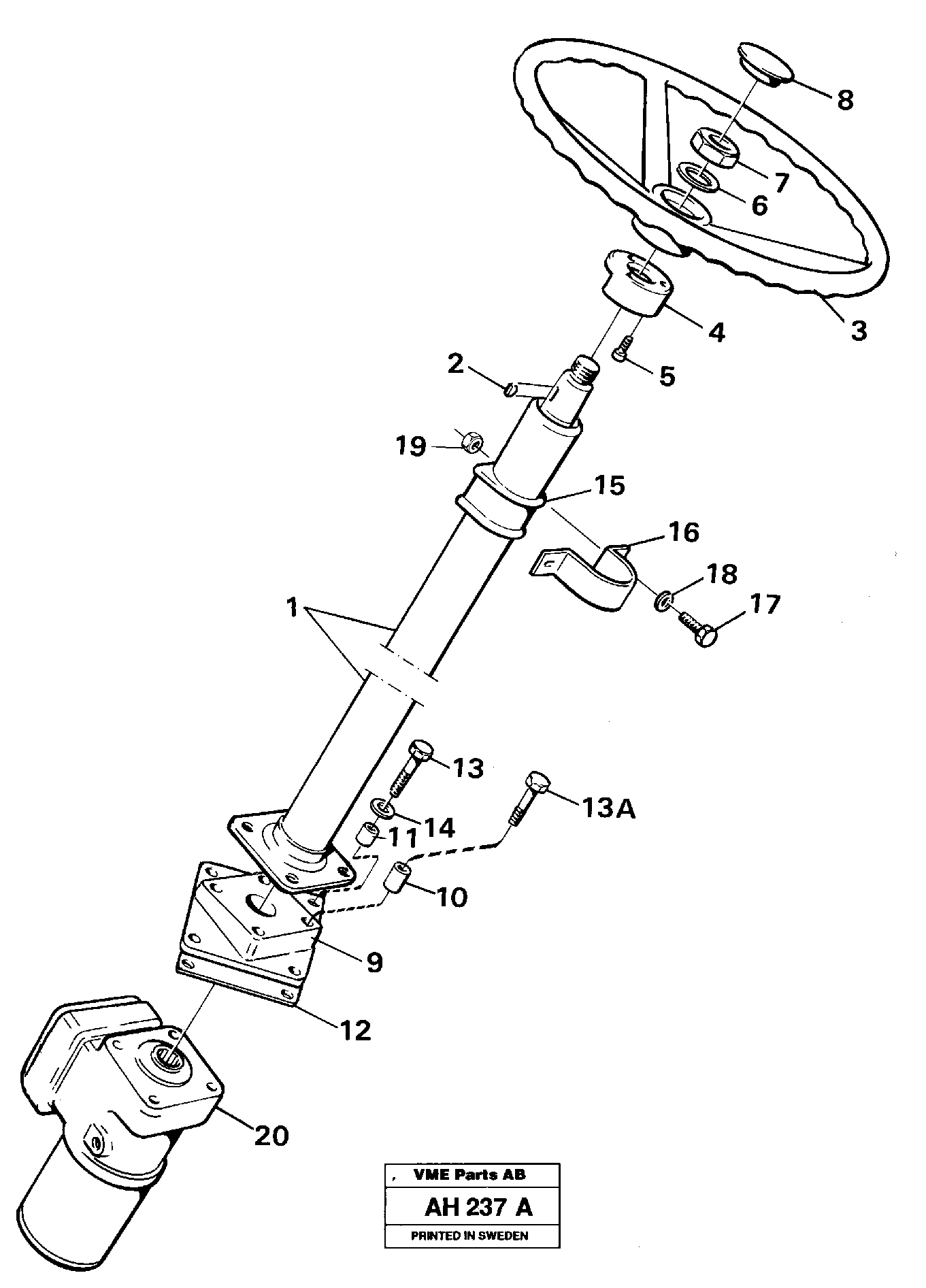 Схема запчастей Volvo L90B - 34753 Steering column assembly L90B VOLVO BM VOLVO BM L90B