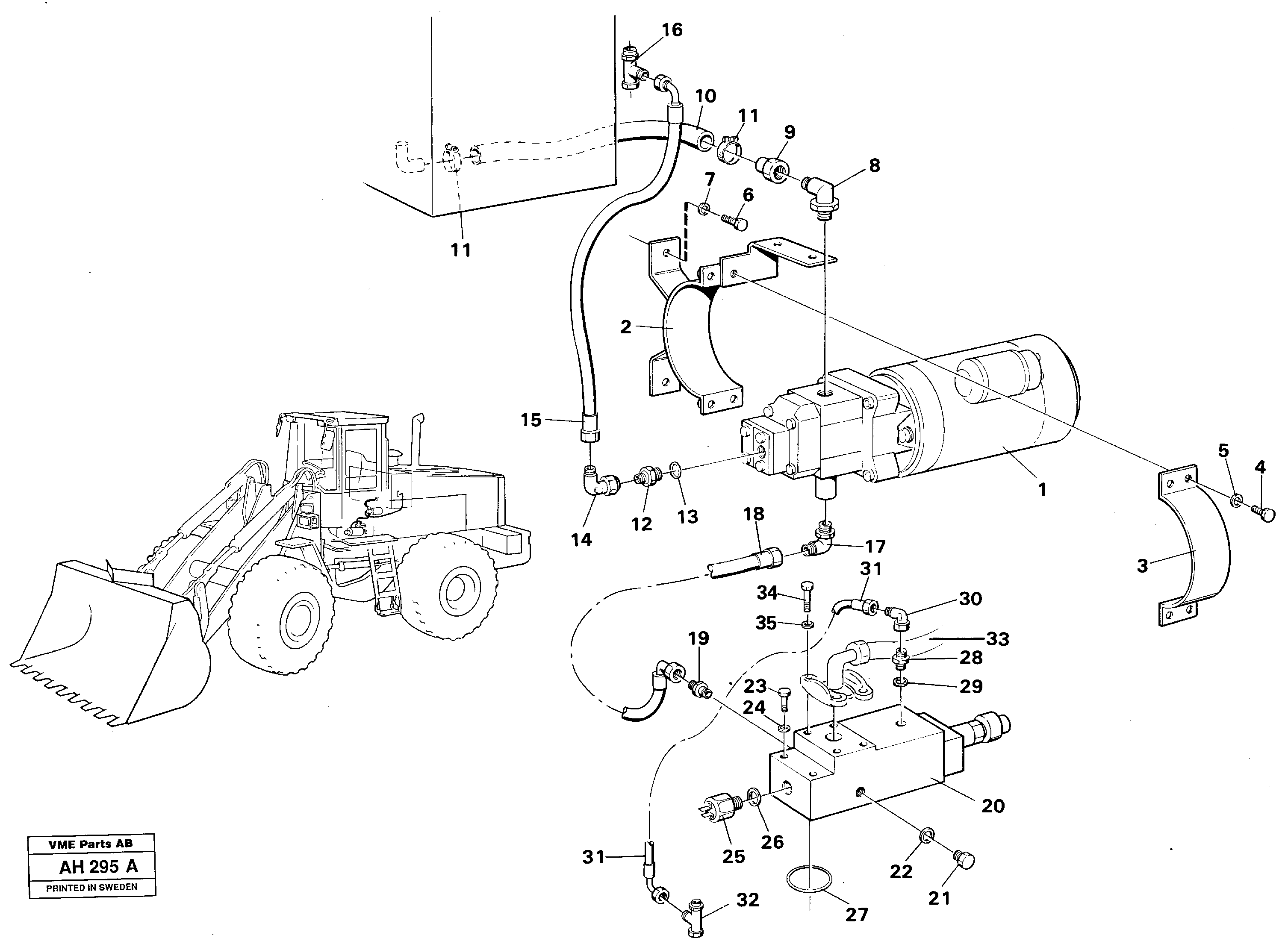 Схема запчастей Volvo L90B - 49281 Auxiliary steering system L90B VOLVO BM VOLVO BM L90B