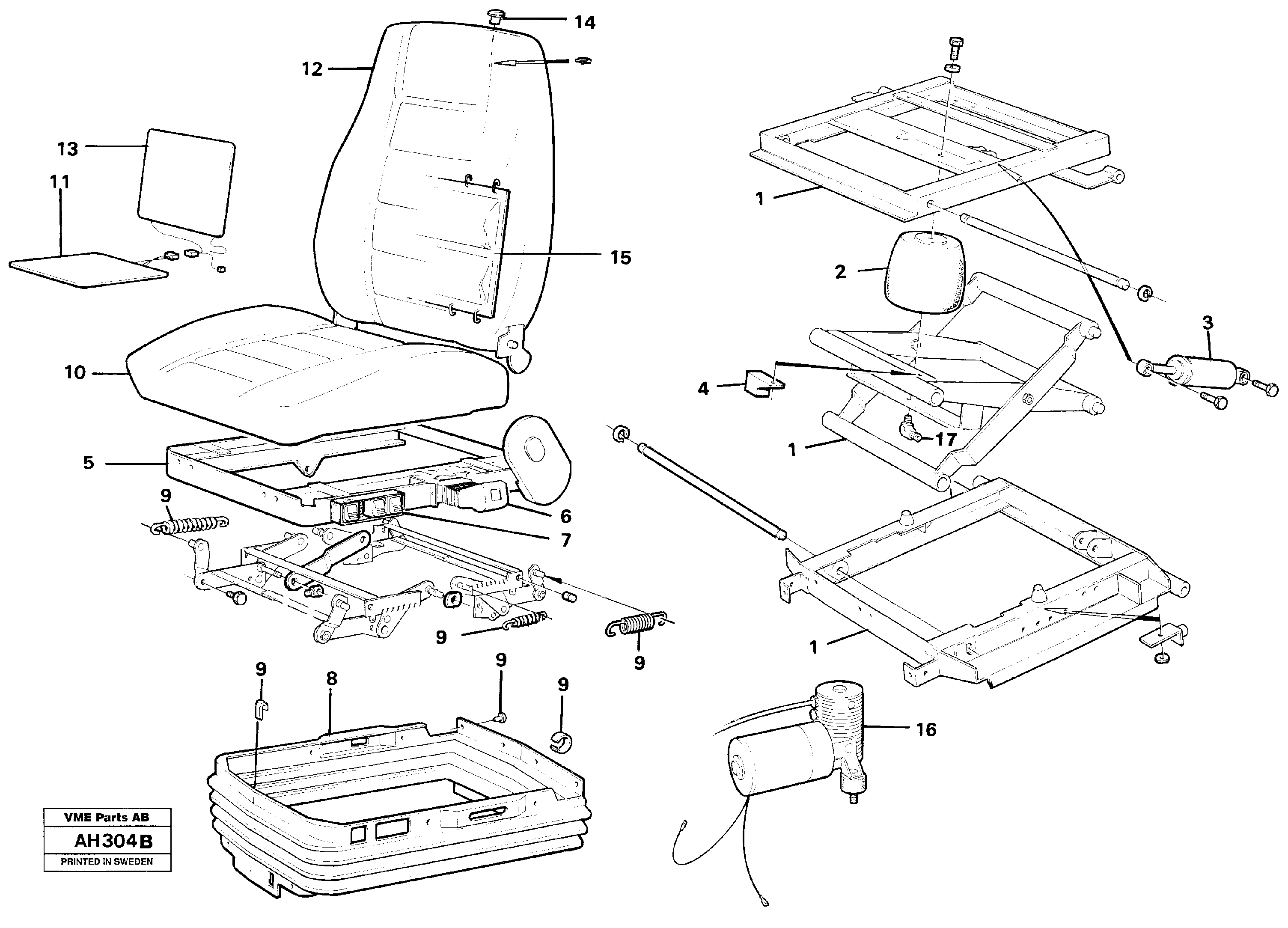 Схема запчастей Volvo L90B - 54413 Operators seat, Heated, Air Suspensioned L90B VOLVO BM VOLVO BM L90B