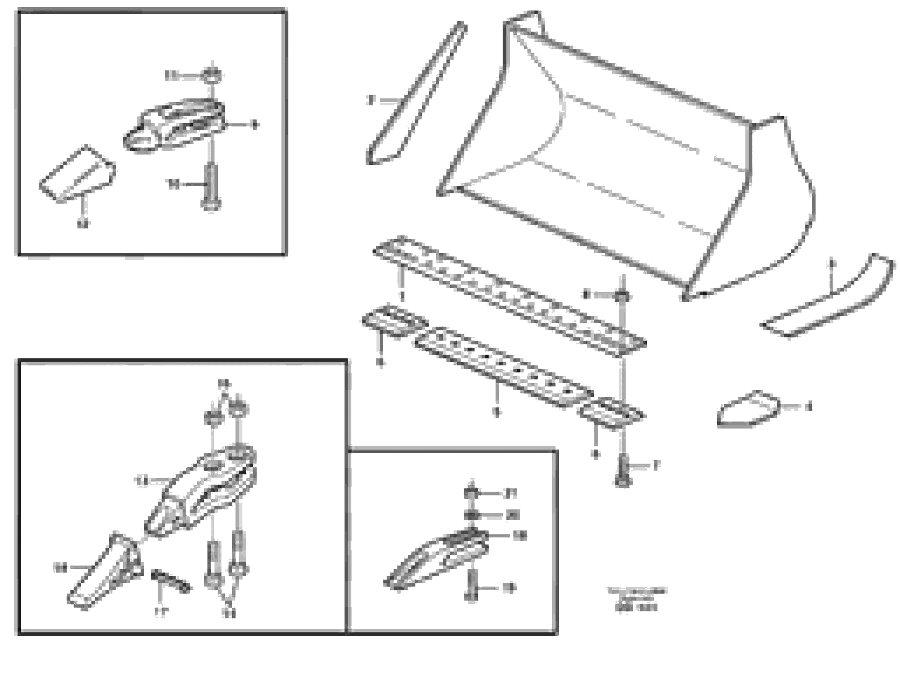 Схема запчастей Volvo L90B - 57081 Bucket, straight lip, alt. edge savers or teeth ATTACHMENTS ATTACHMENTS WHEEL LOADERS GEN. - C