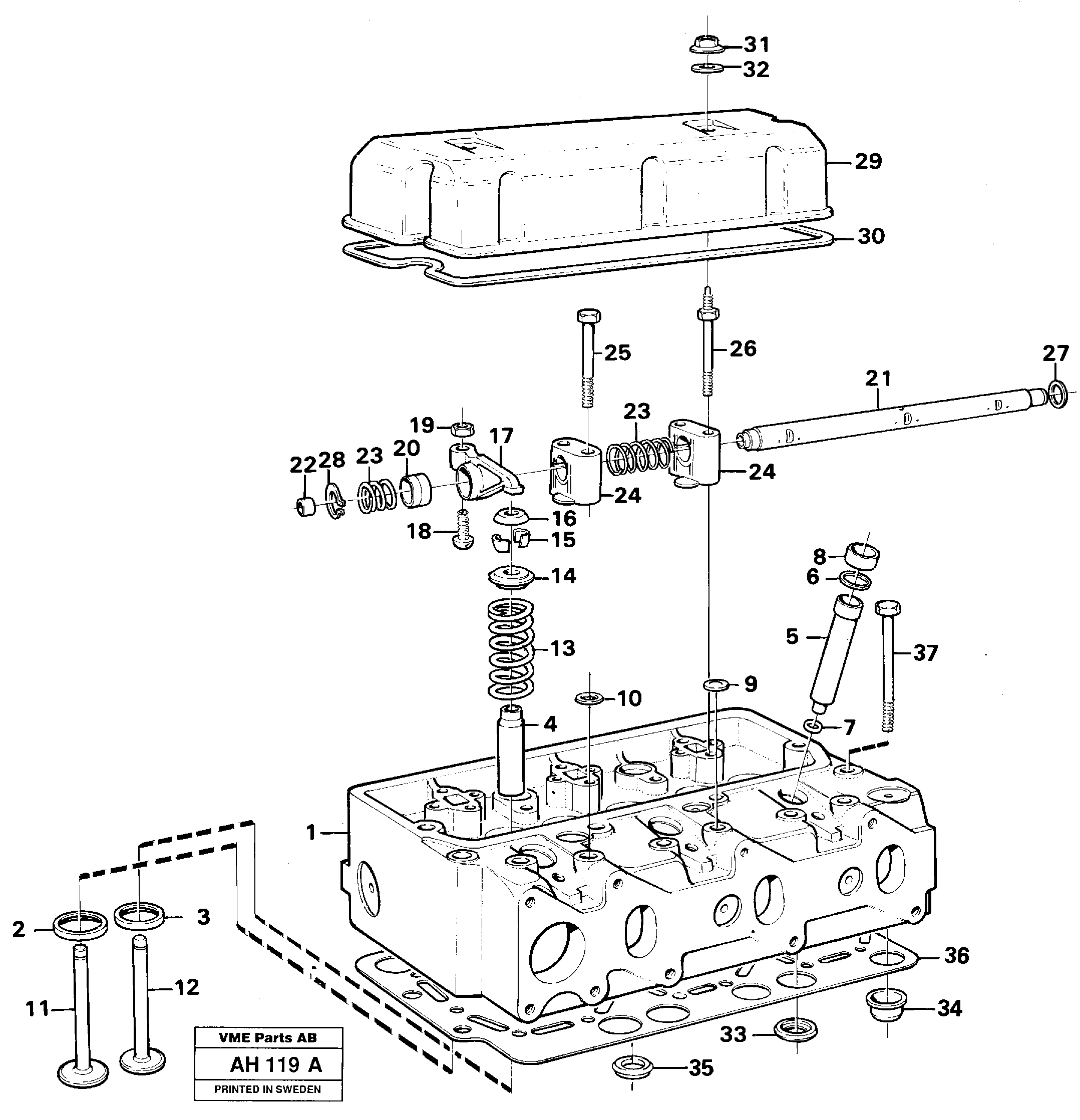 Схема запчастей Volvo L90B - 13063 Головка блока цилиндров L90B VOLVO BM VOLVO BM L90B