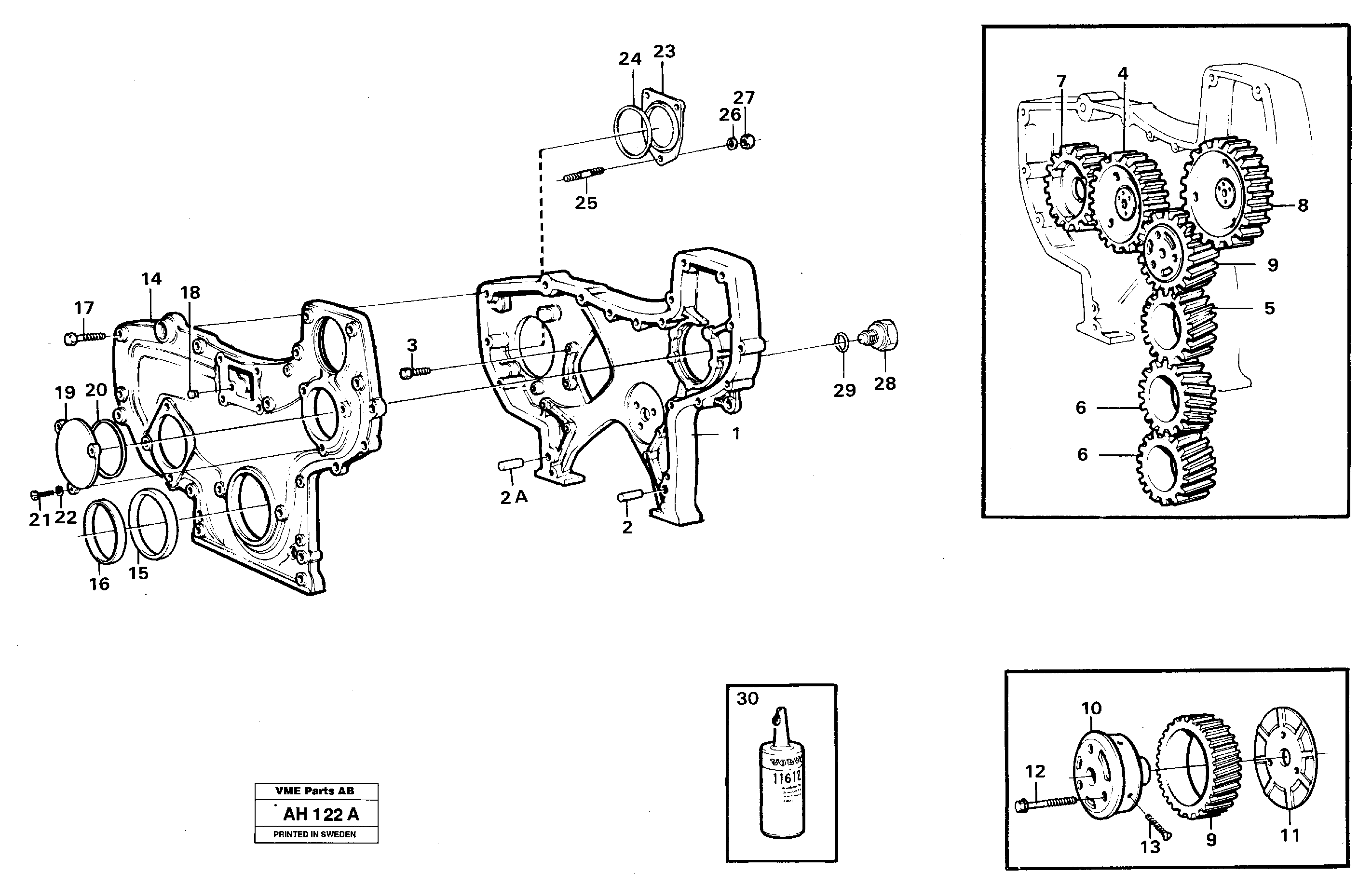 Схема запчастей Volvo L90B - 12077 Timing gear casing L90B VOLVO BM VOLVO BM L90B