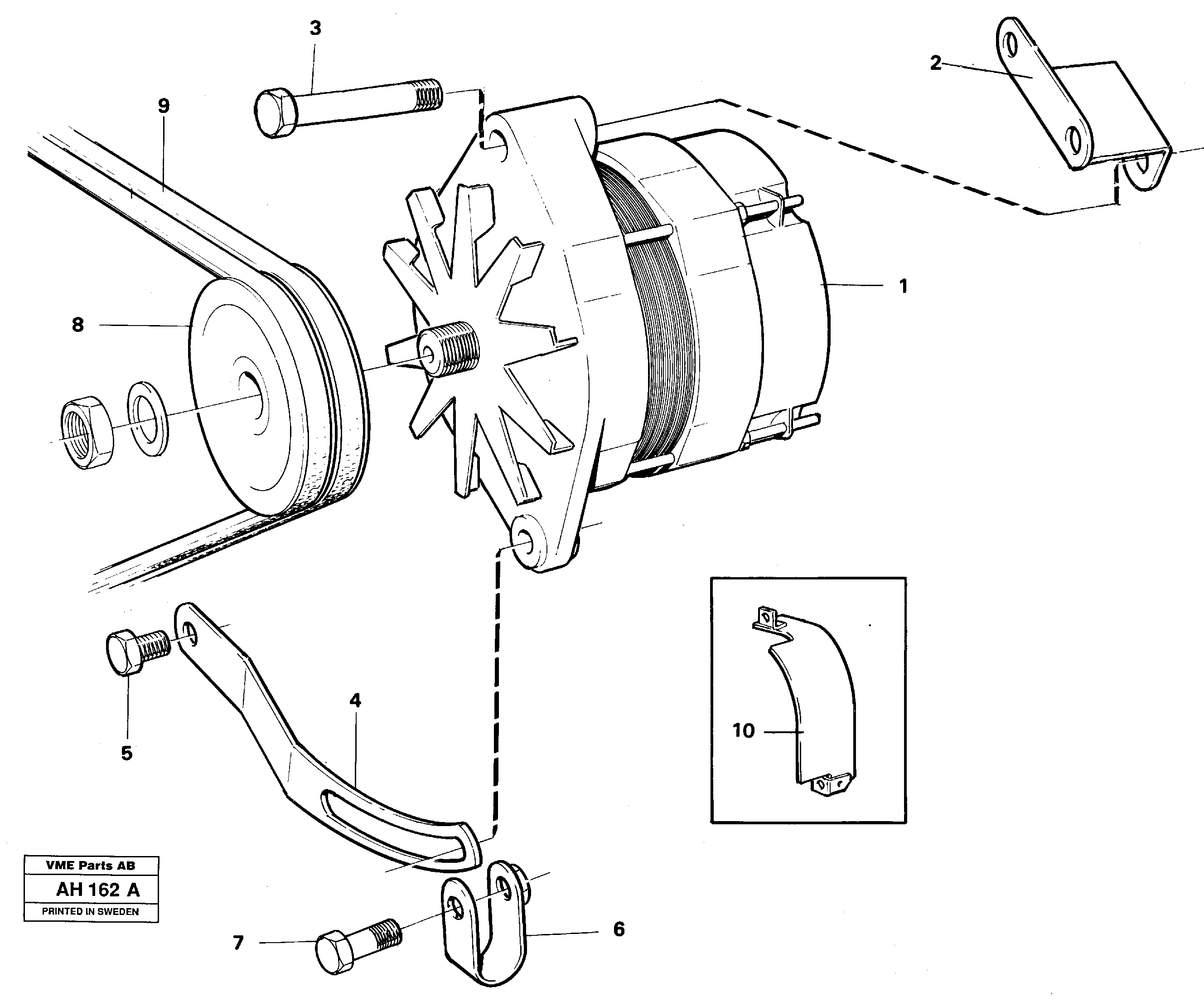 Схема запчастей Volvo L90B - 11698 Alternator with assembling details L90B VOLVO BM VOLVO BM L90B