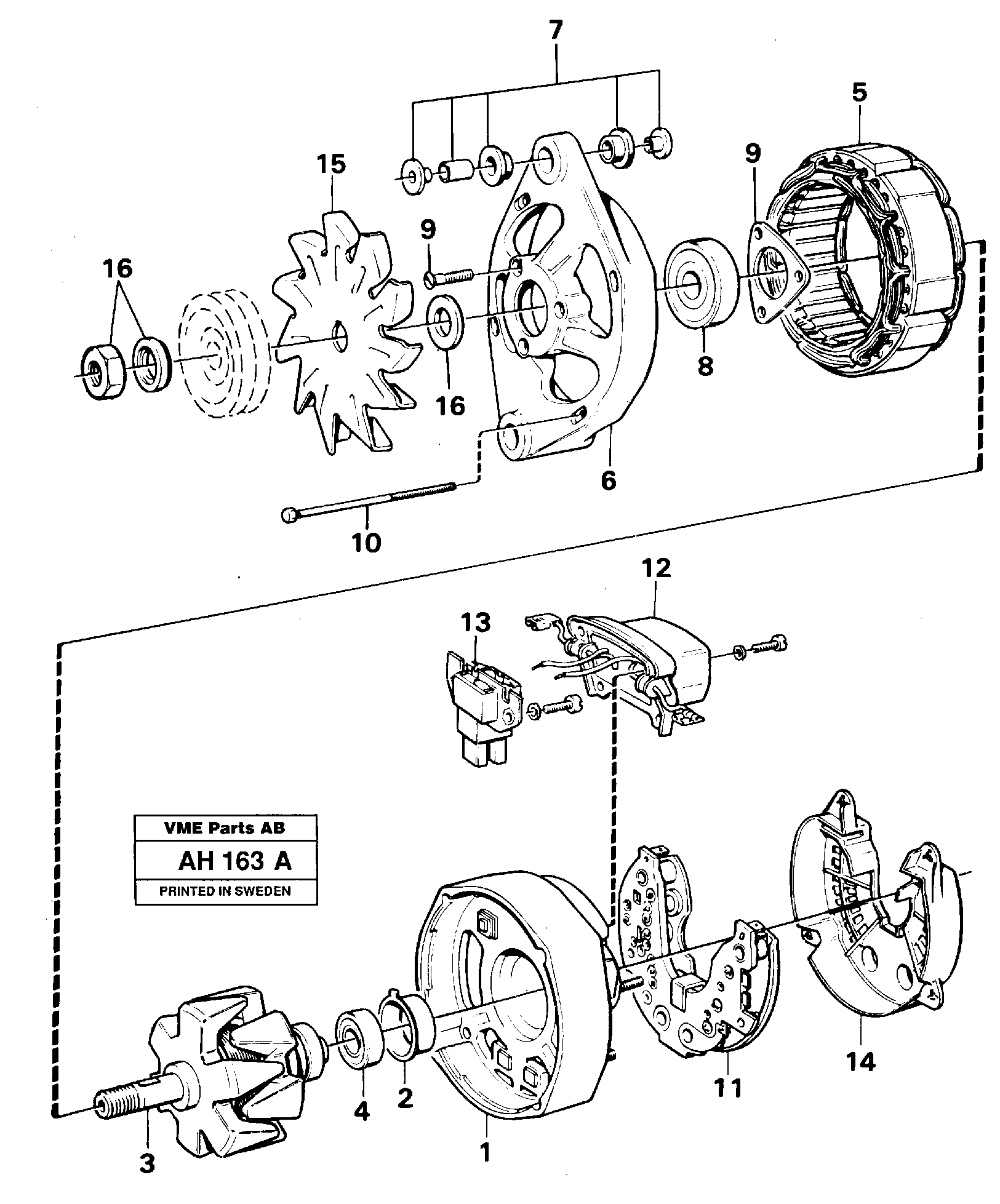 Схема запчастей Volvo L90B - 13083 Alternator L90B VOLVO BM VOLVO BM L90B