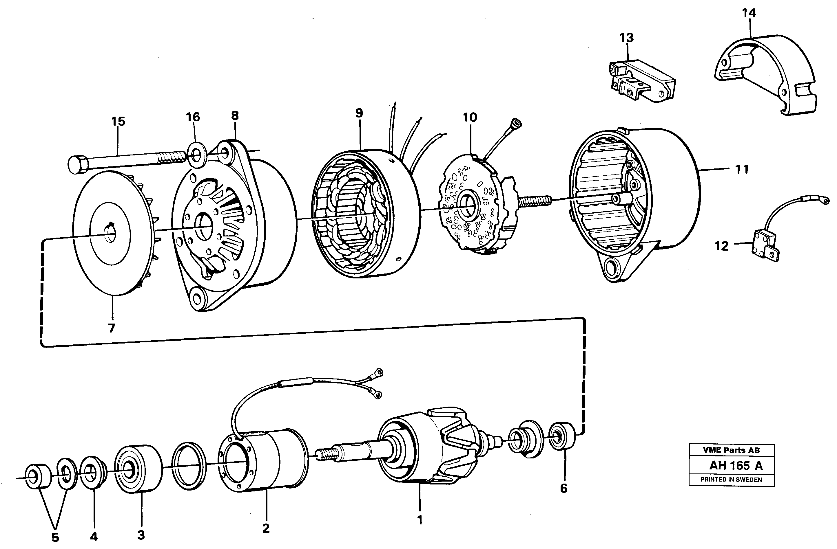 Схема запчастей Volvo L90B - 13085 Alternator L90B VOLVO BM VOLVO BM L90B