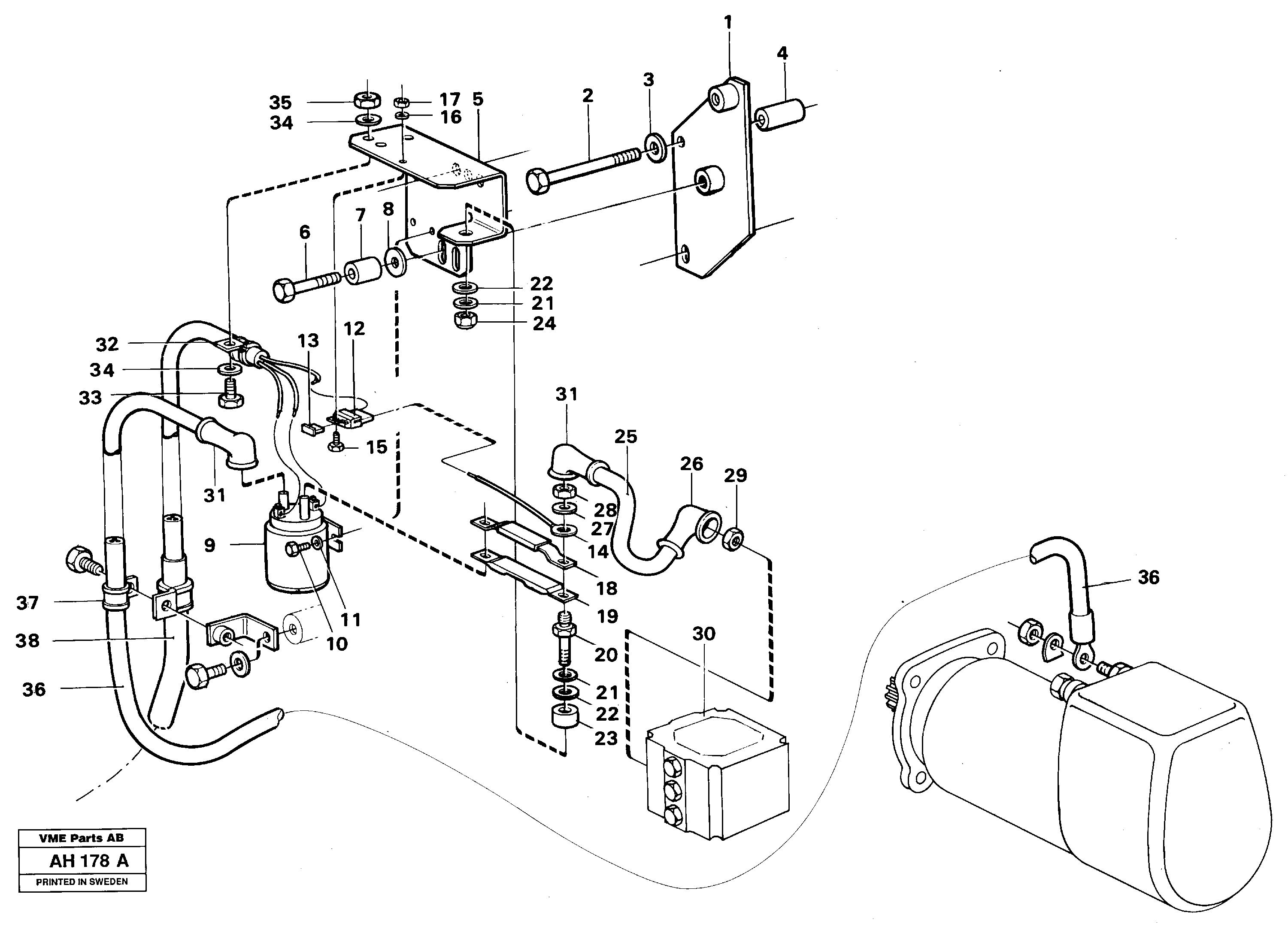 Схема запчастей Volvo L90B - 50921 Starter element with fitting parts L90B VOLVO BM VOLVO BM L90B