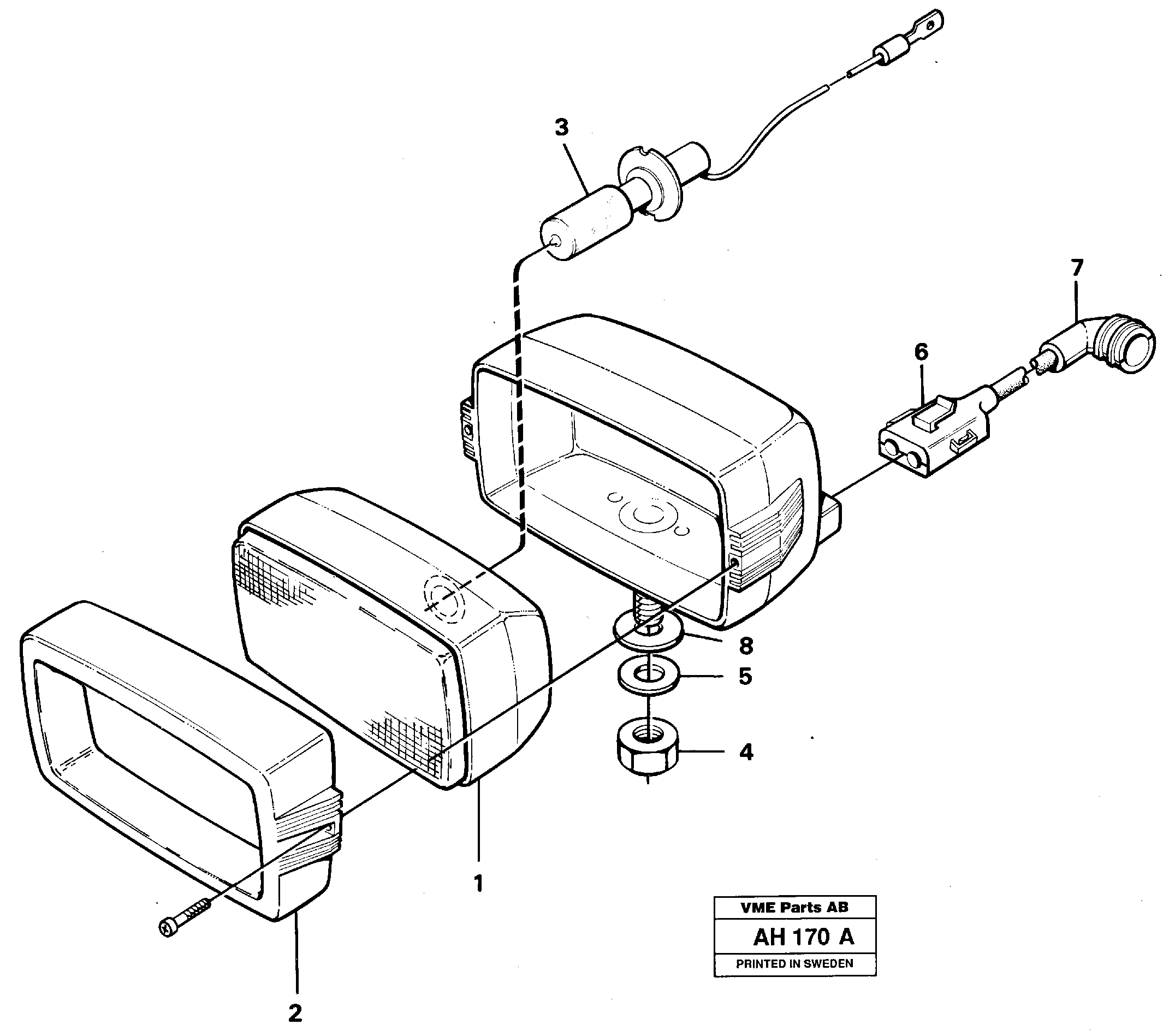 Схема запчастей Volvo L90B - 13717 Work lights, front L90B VOLVO BM VOLVO BM L90B