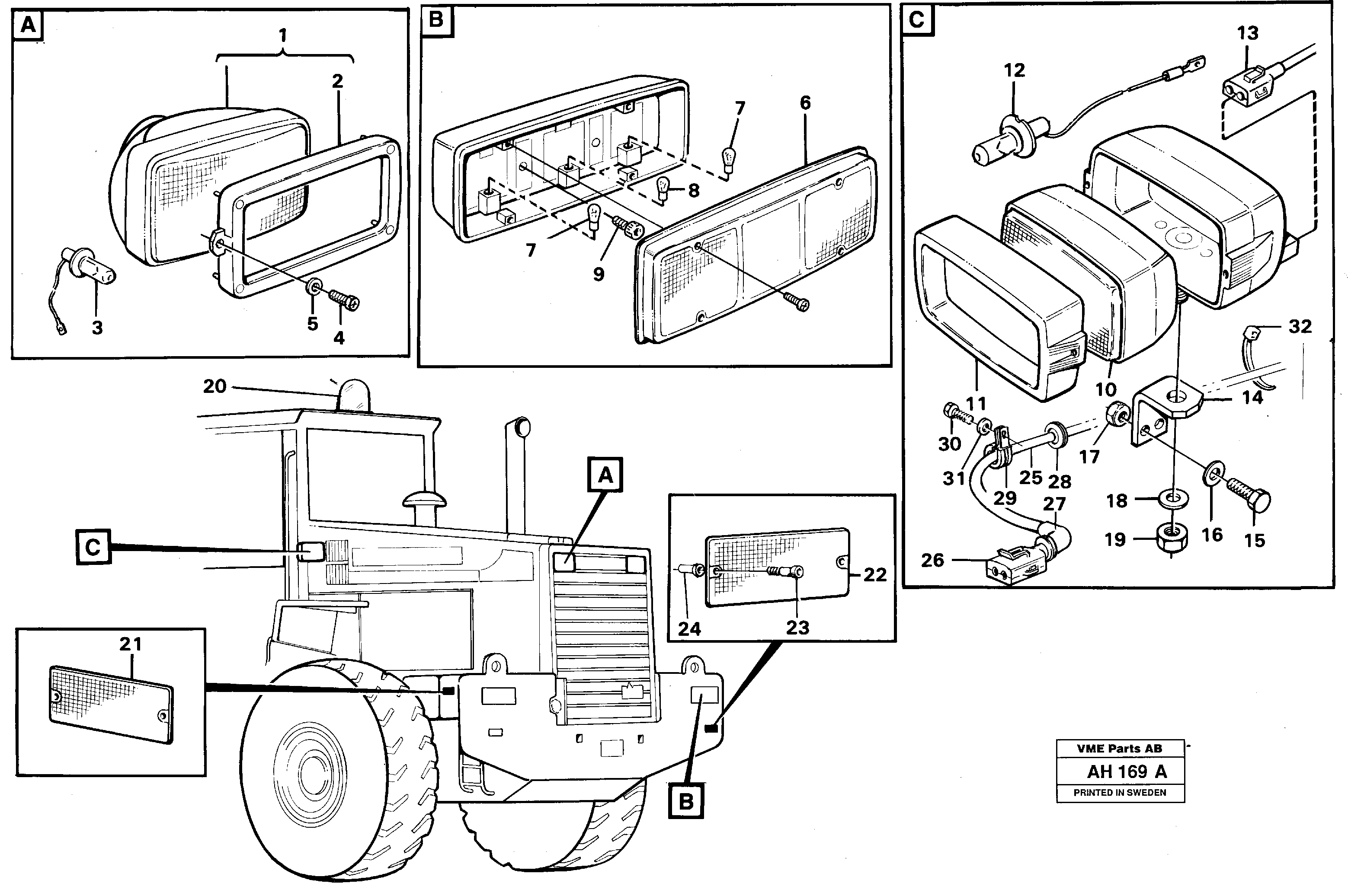 Схема запчастей Volvo L90B - 50925 Lighting,rear L90B VOLVO BM VOLVO BM L90B