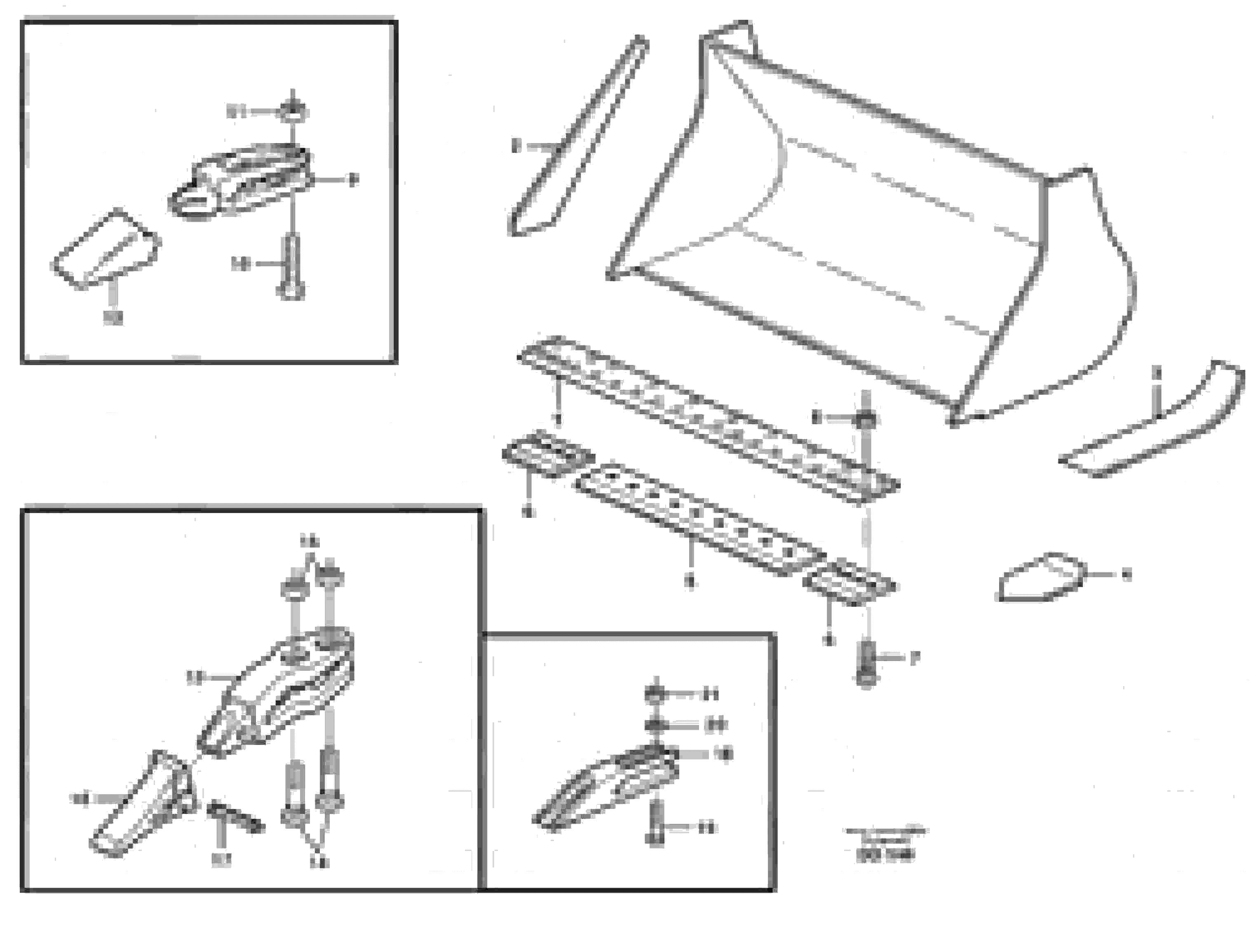 Схема запчастей Volvo L120 - 57083 Bucket, straight lip, alt. edge savers or teeth ATTACHMENTS ATTACHMENTS WHEEL LOADERS GEN. - C