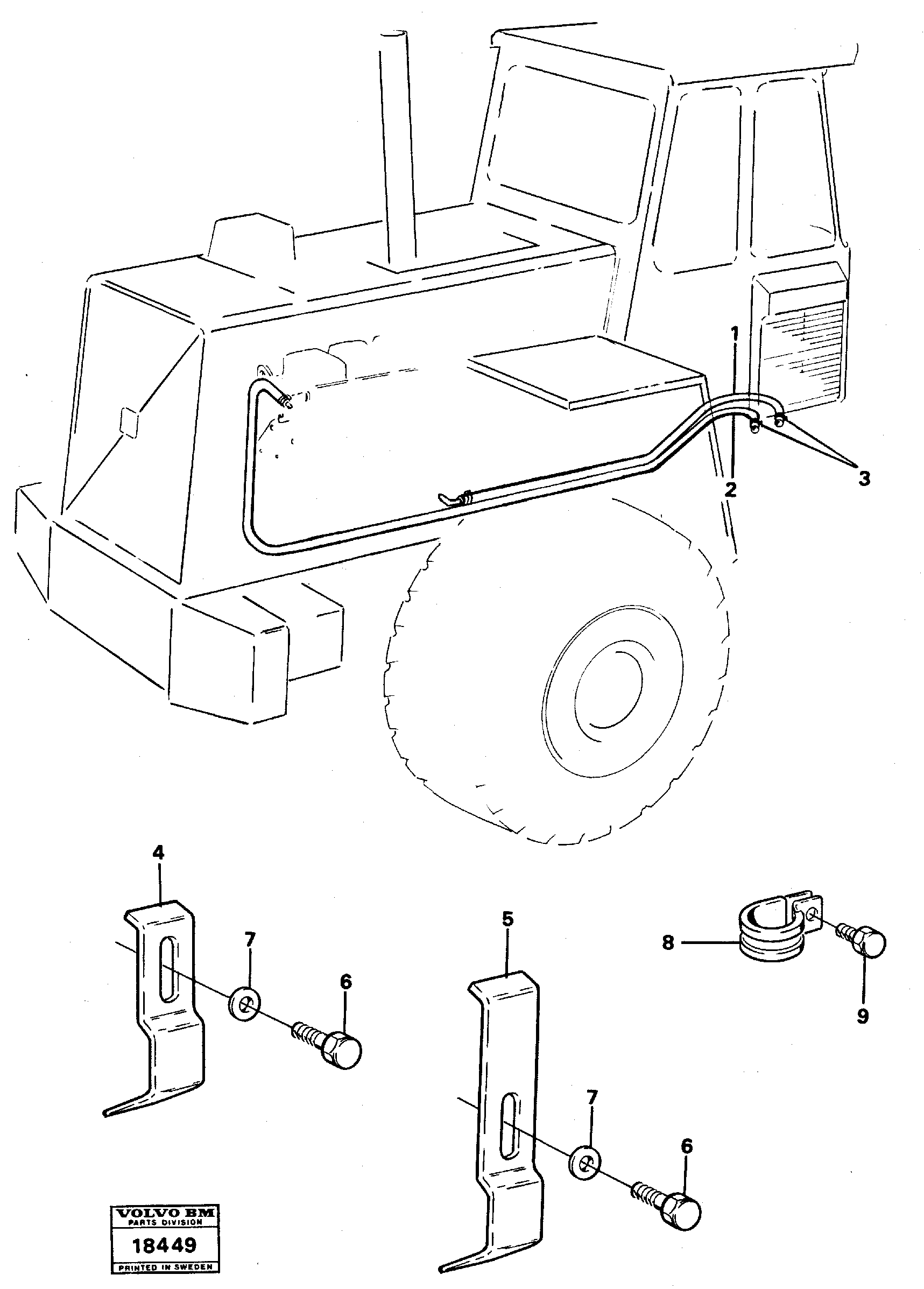 Схема запчастей Volvo L120 - 81342 Heating system, hoses L120 Volvo BM L120