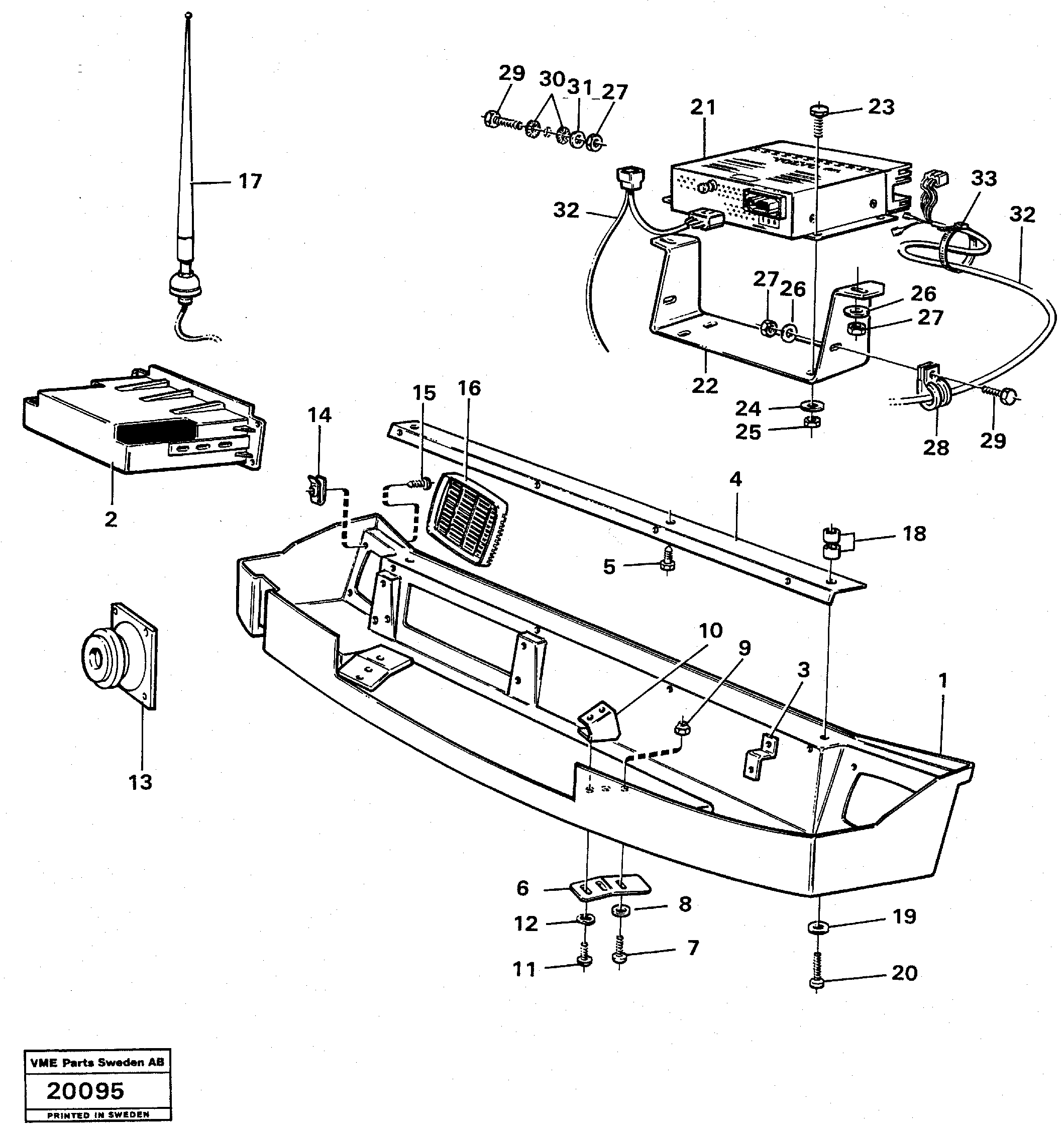 Схема запчастей Volvo L120 - 28781 Radio panel L120 Volvo BM L120