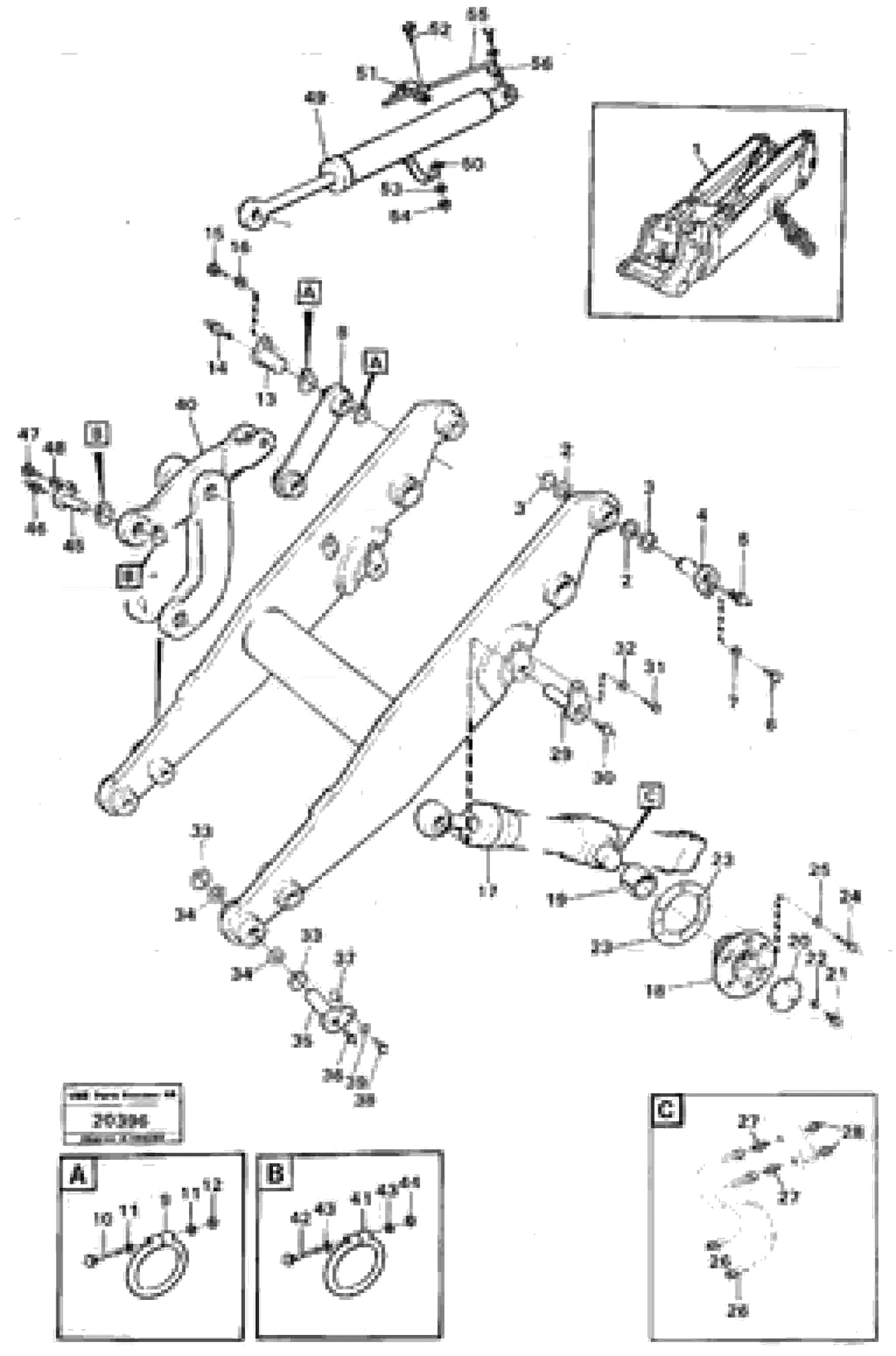 Схема запчастей Volvo L120 - 41128 Lifting unit L120 Volvo BM L120