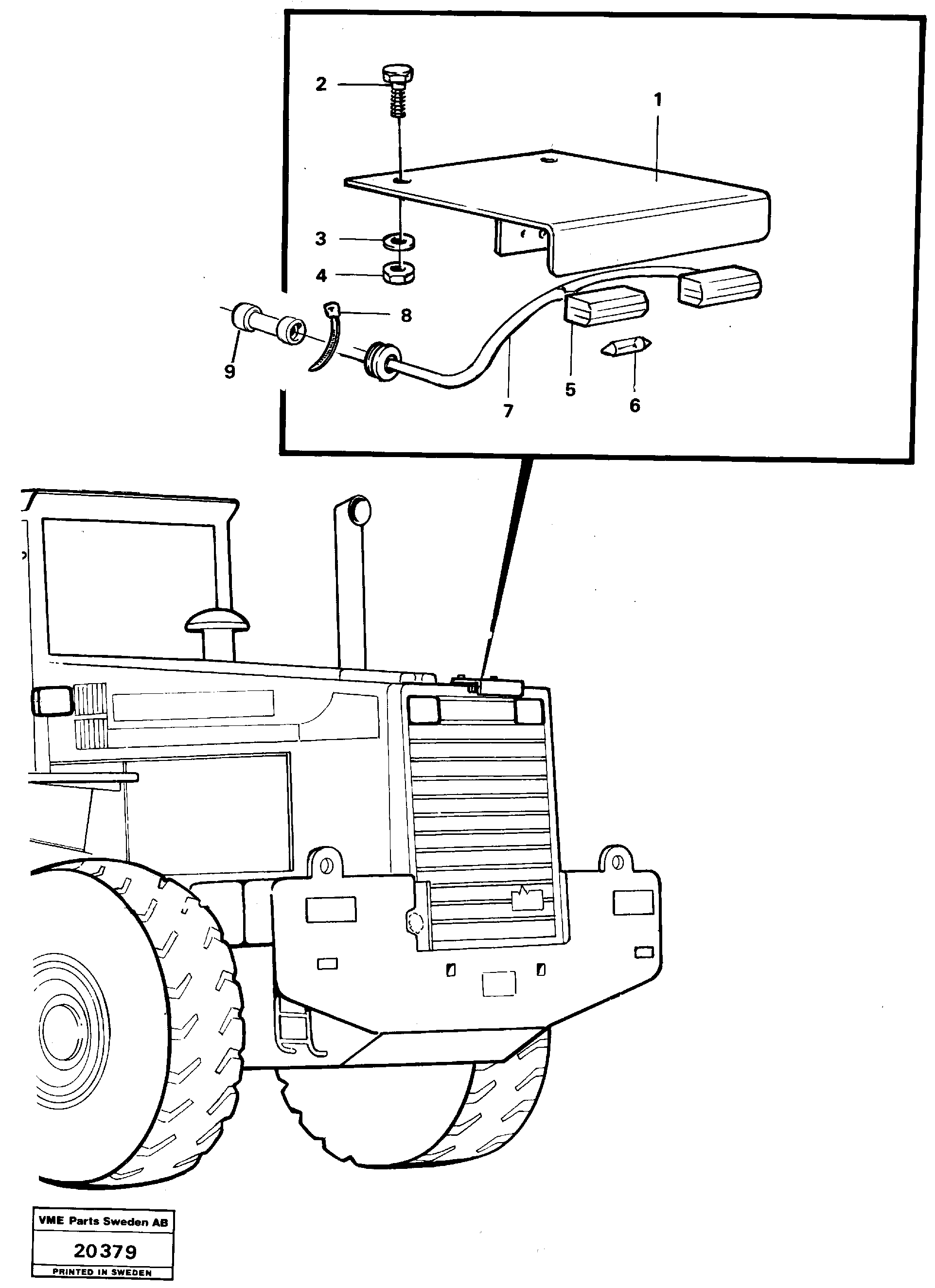 Схема запчастей Volvo L120 - 19137 License plate lamp L120 Volvo BM L120