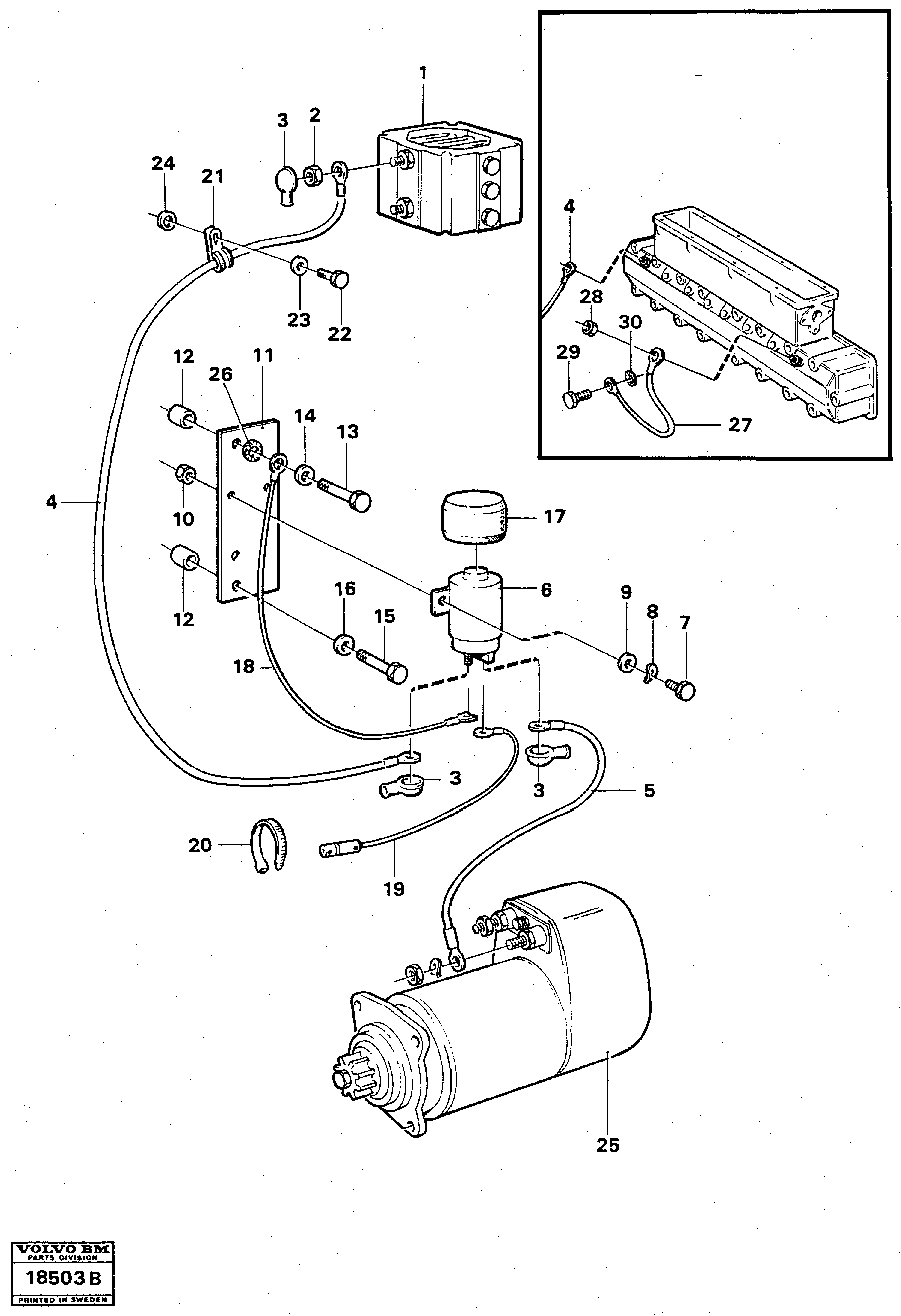 Схема запчастей Volvo L120 - 41831 Starter element with fitting parts L120 Volvo BM L120