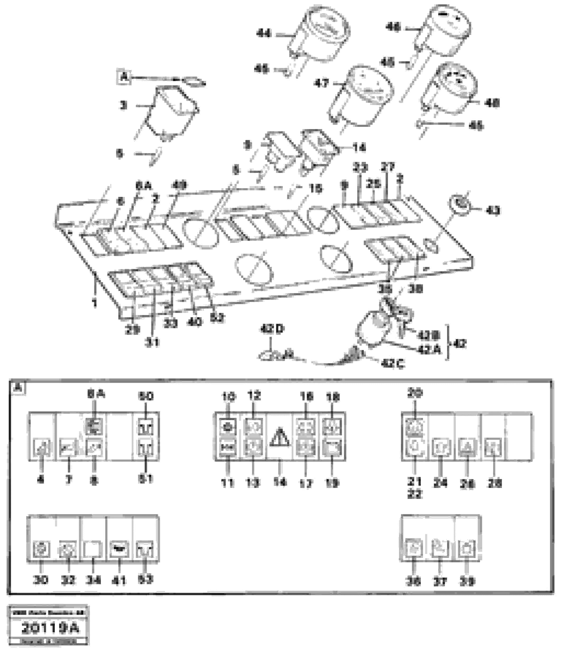 Схема запчастей Volvo L120 - 62094 Instrument panel L120 Volvo BM L120