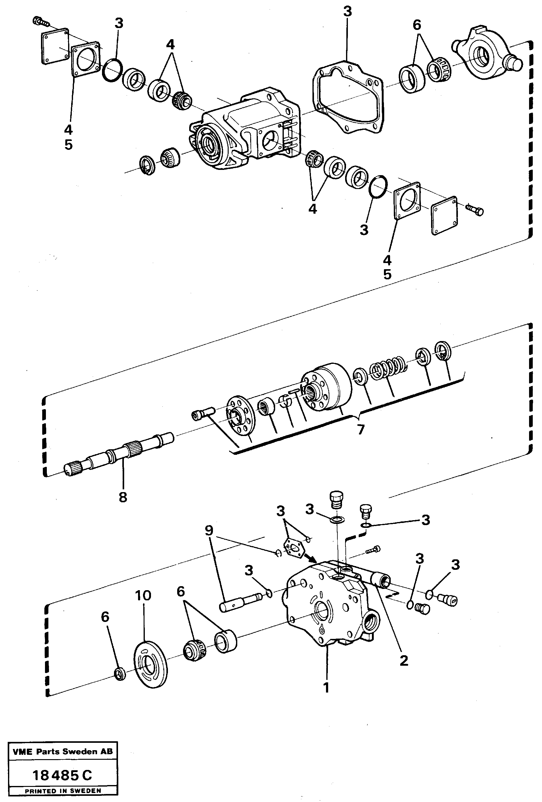 Схема запчастей Volvo L120 - 17594 Гидронасос (основной насос) L120 Volvo BM L120