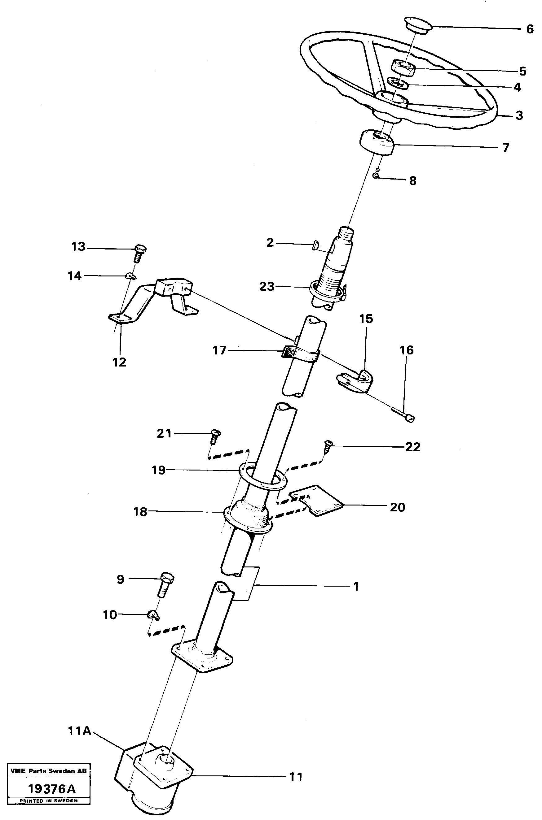 Схема запчастей Volvo L120 - 23361 Steering column with fitting parts L120 Volvo BM L120