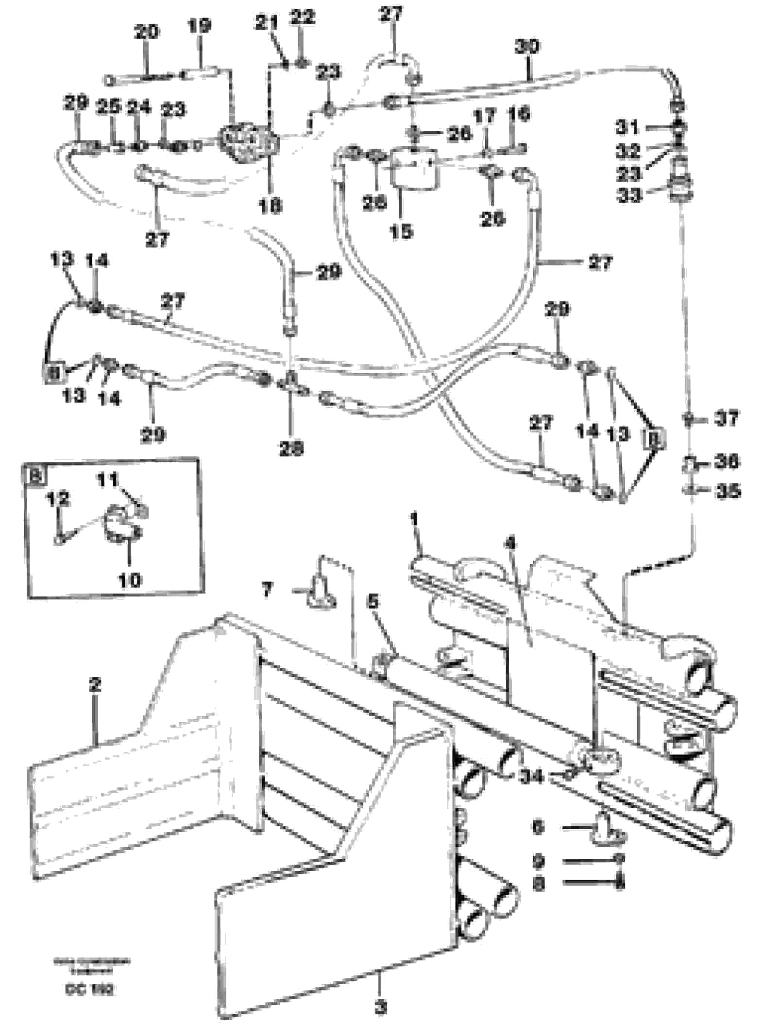 Схема запчастей Volvo L120 - 40485 Hydraulic bale clamp ATTACHMENTS ATTACHMENTS WHEEL LOADERS GEN. - C