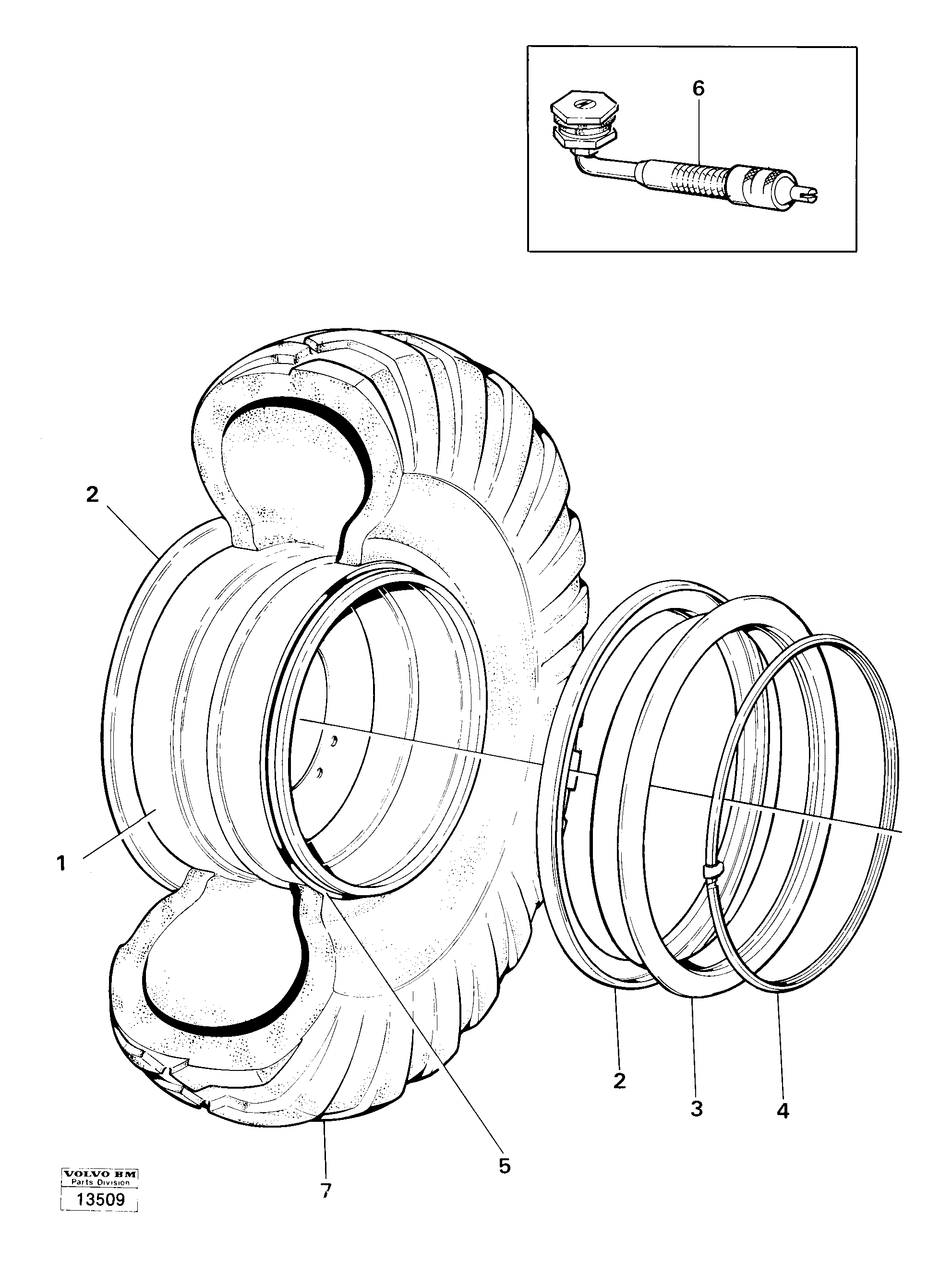 Схема запчастей Volvo L120 - 17366 Wheel L120 Volvo BM L120