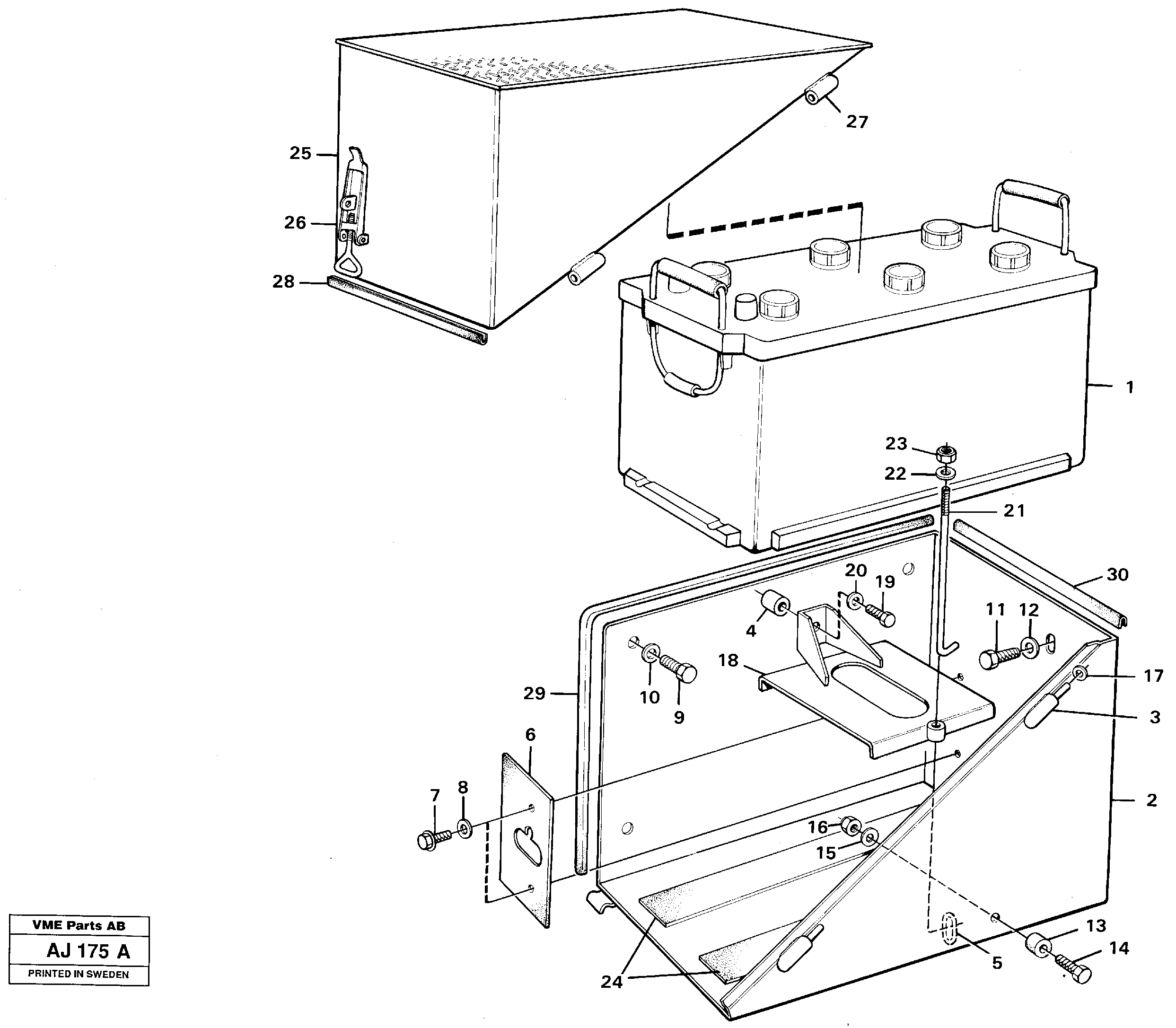 Схема запчастей Volvo L120B - 66332 Battery box, assembly L120B VOLVO BM VOLVO BM L120B