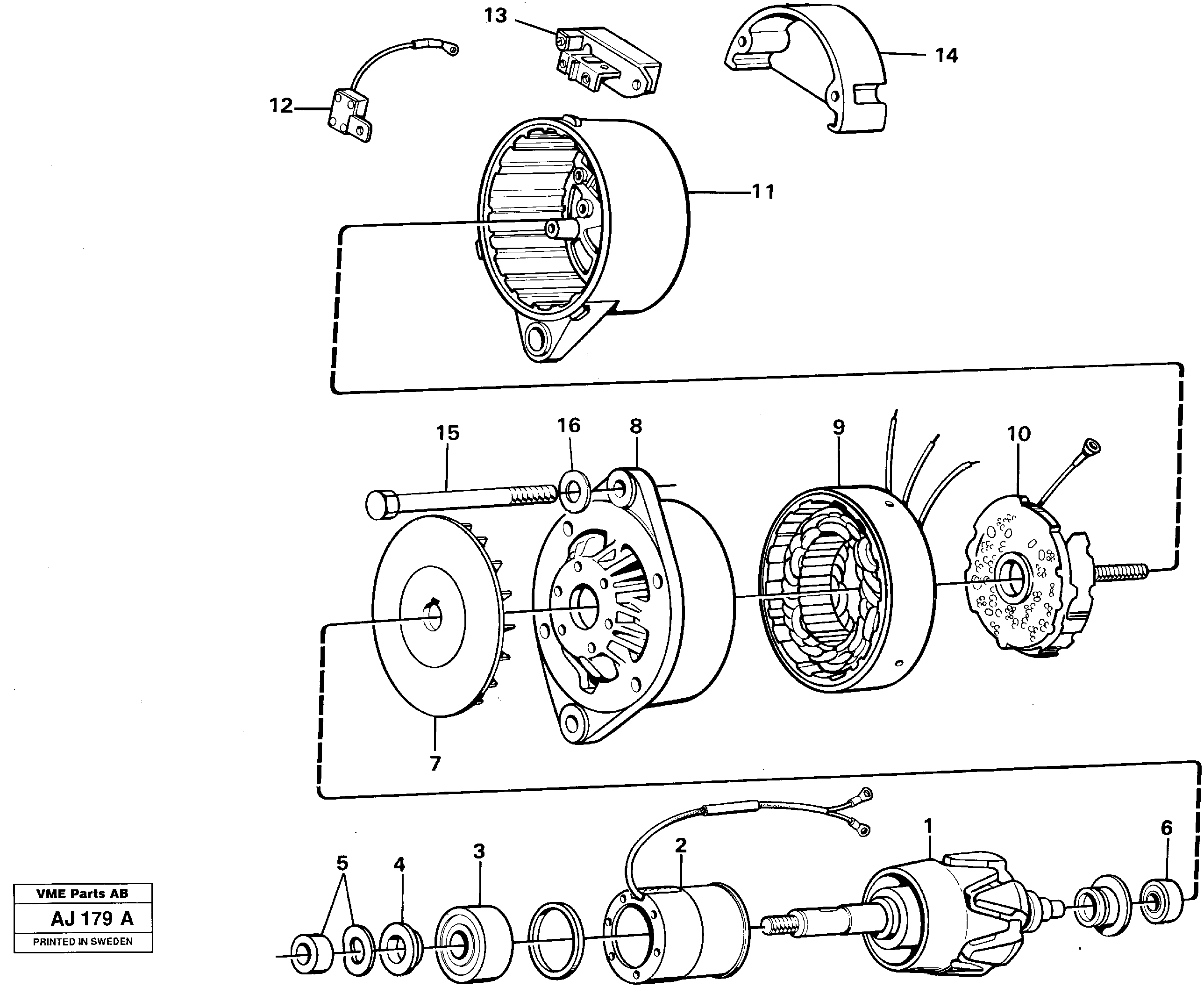 Схема запчастей Volvo L120B - 13982 Alternator L120B VOLVO BM VOLVO BM L120B