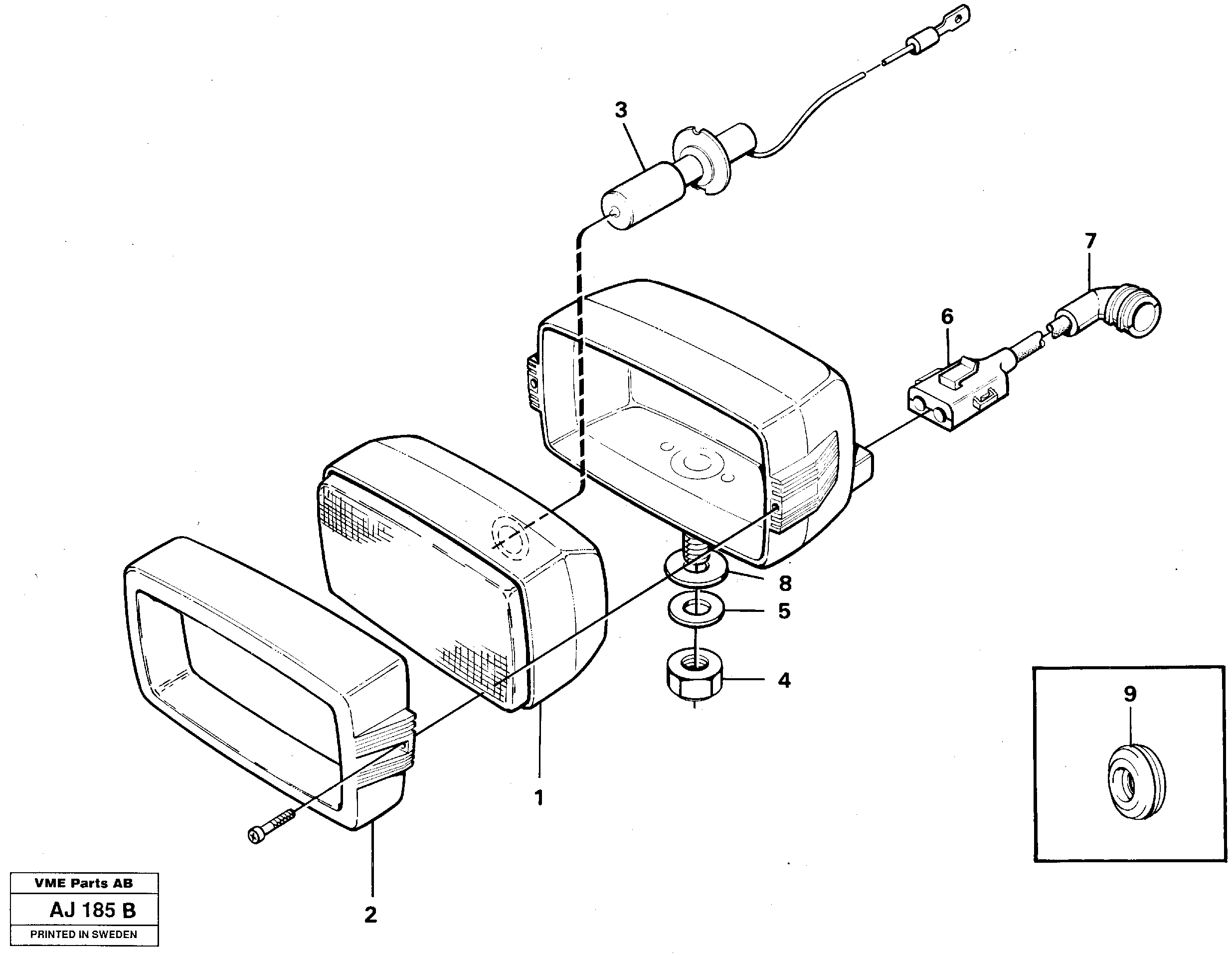 Схема запчастей Volvo L120B - 10412 Work lights, front L120B VOLVO BM VOLVO BM L120B